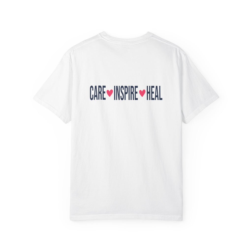 Nurse Graphic T-Shirt — "NURSE" Front + Care • Inspire • Heal Back