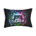 Gamer Controller Splash lumbar pillow | Video Game Decor