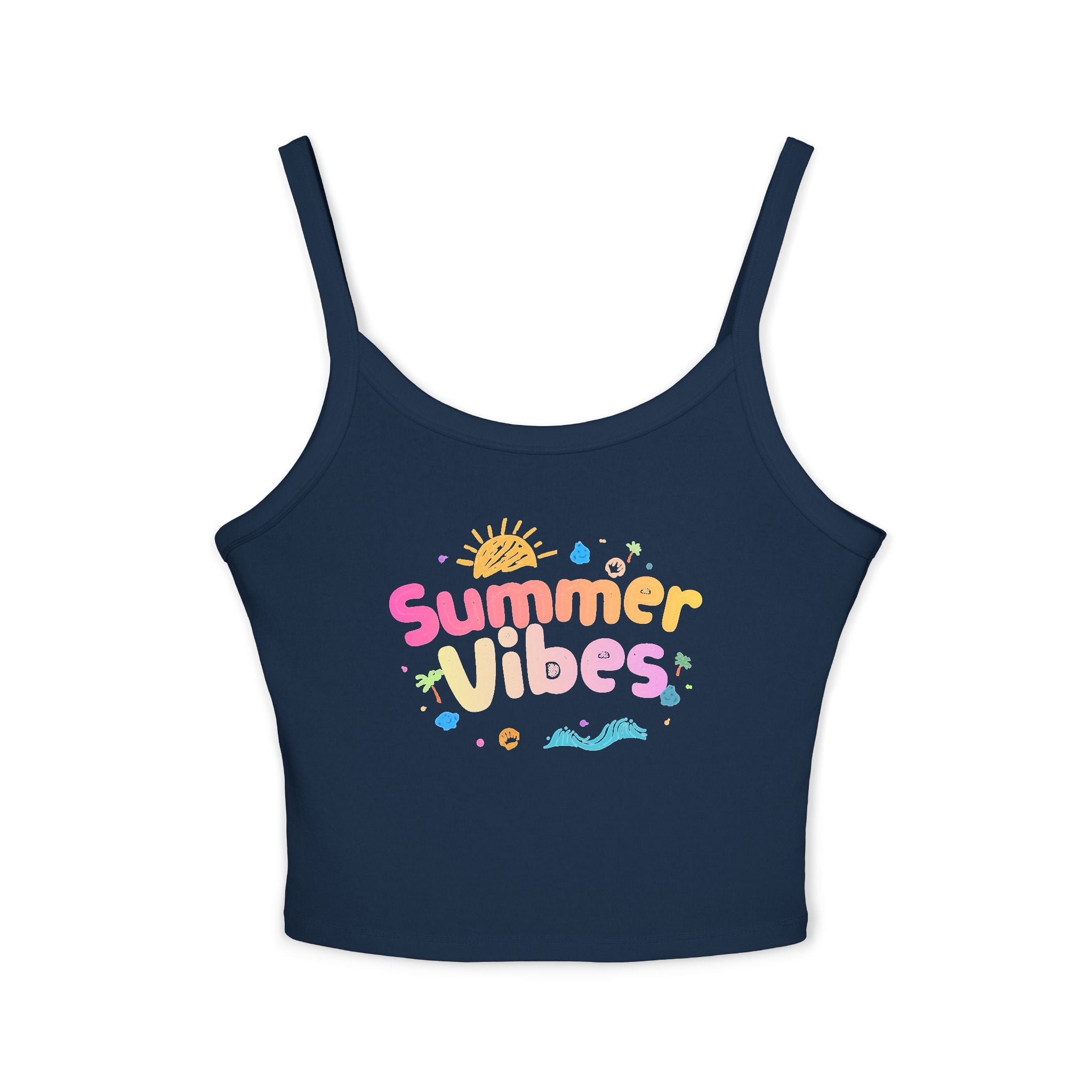 Summer Vibes graphic tank top | Spaghetti strap crop