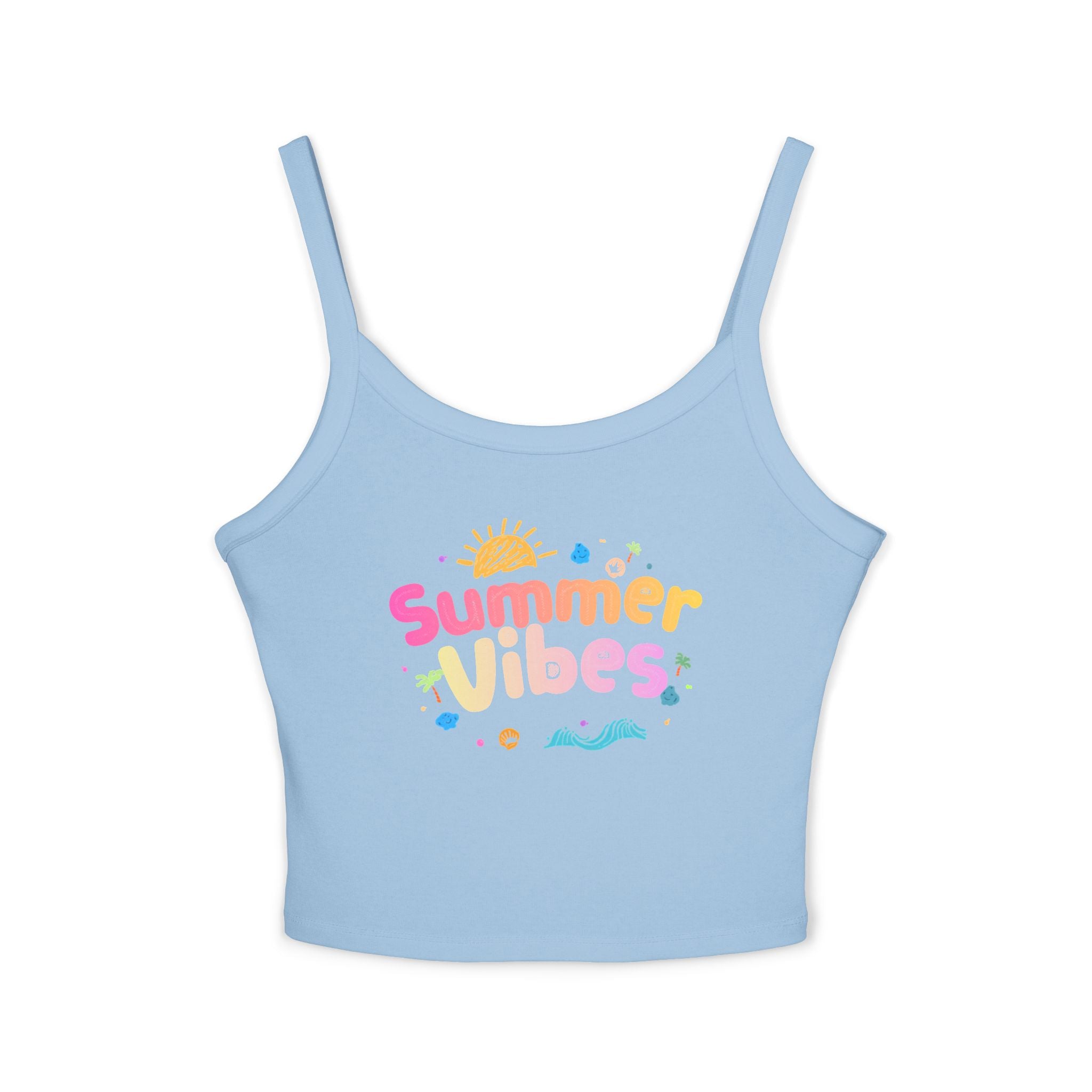 Summer Vibes graphic tank top | Spaghetti strap crop