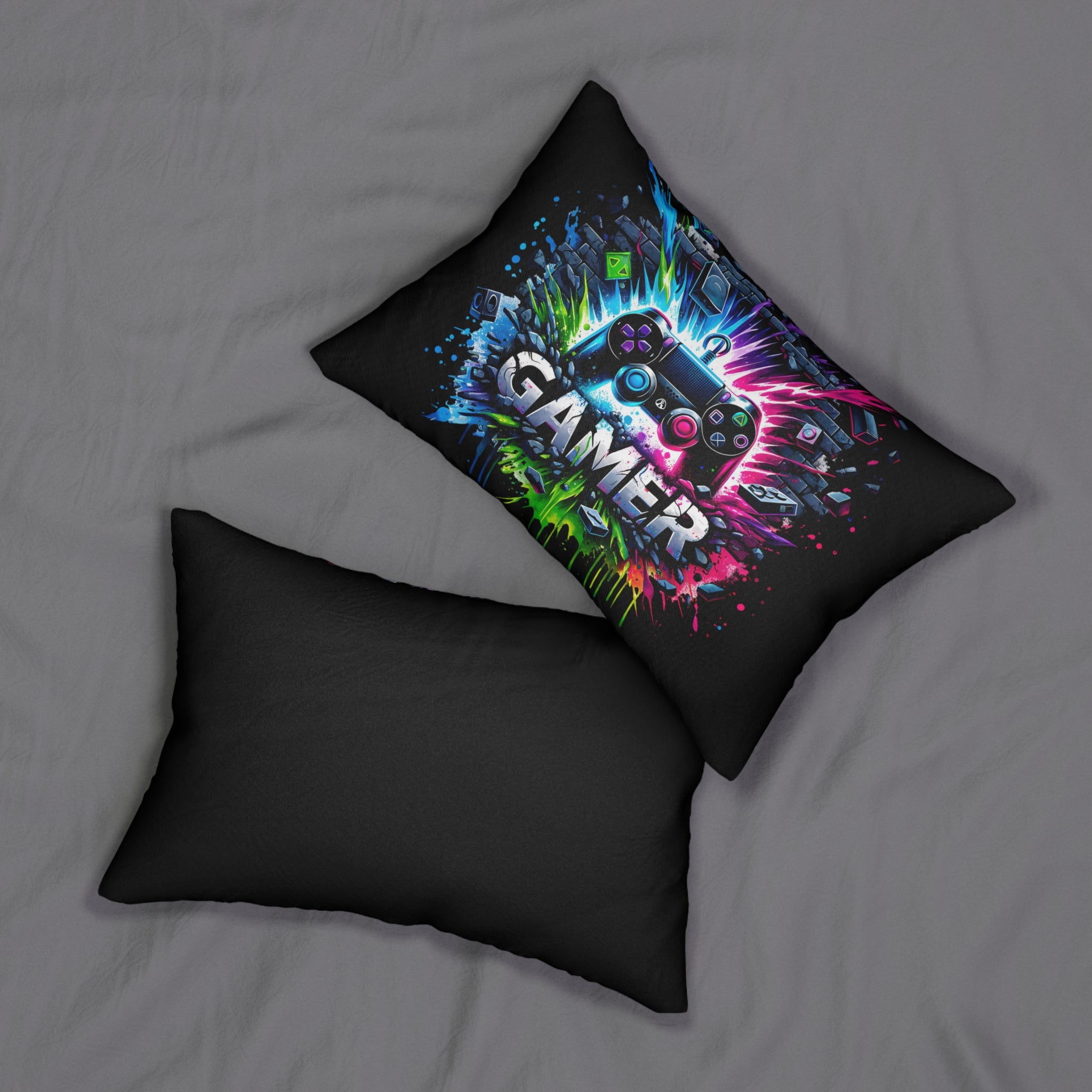 Gamer Controller Splash lumbar pillow | Video Game Decor