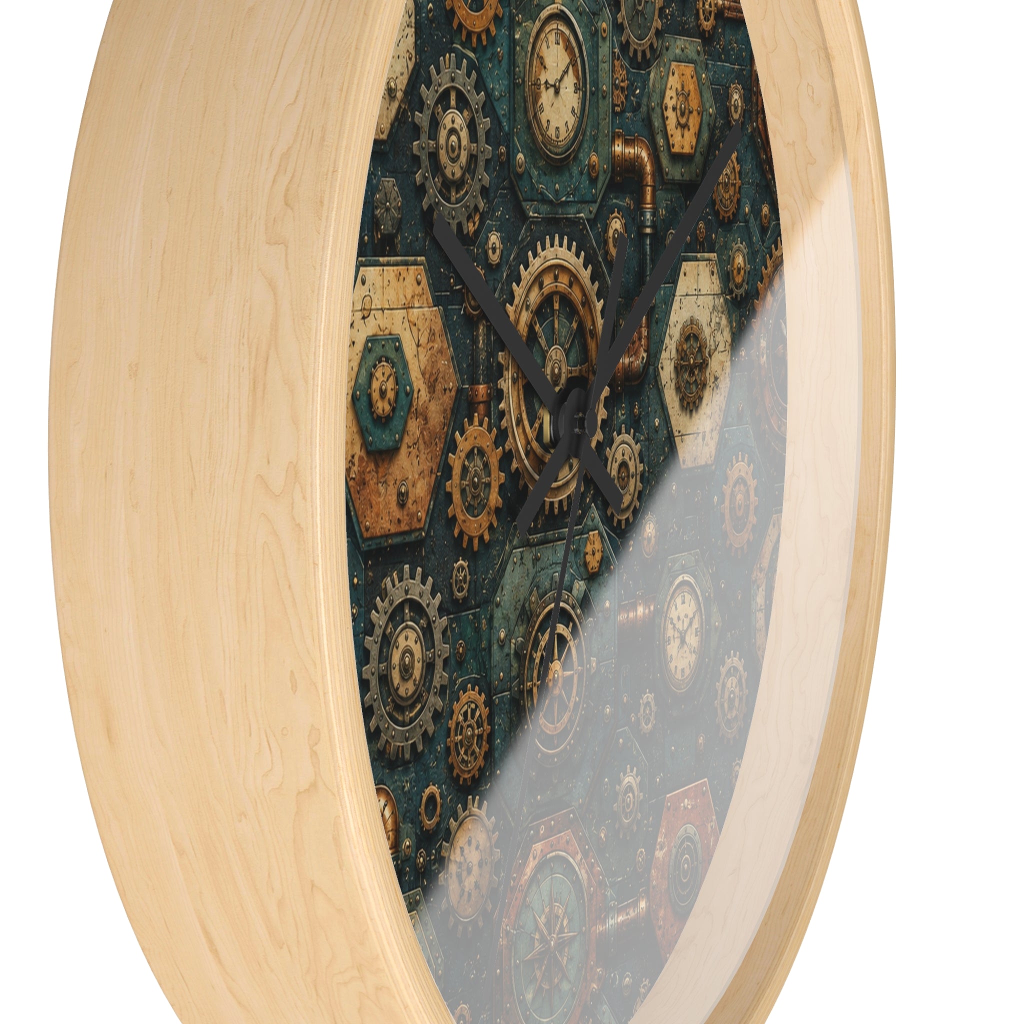 Steampunk Gears Wall Clock | Industrial Mechanical Clockwork Decor