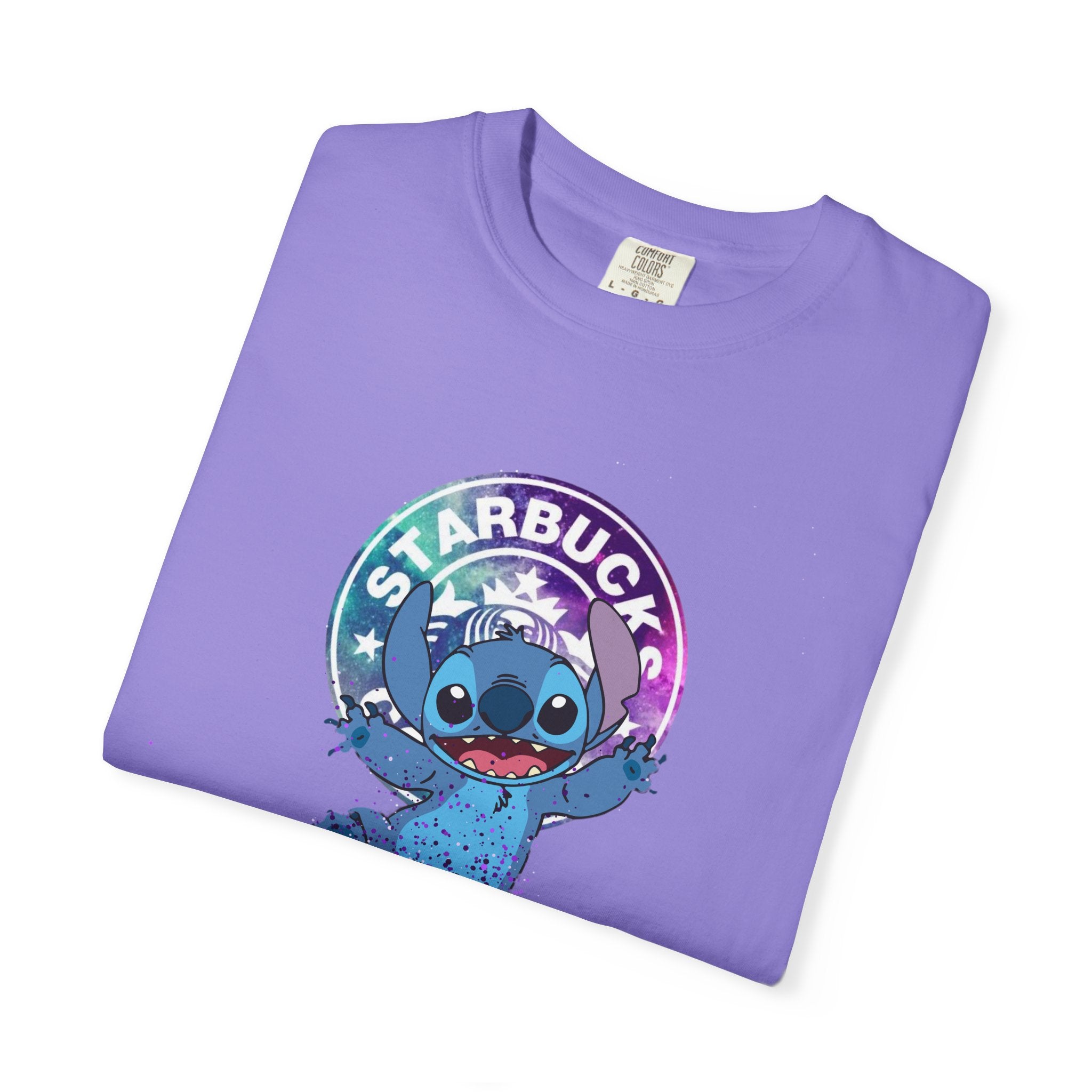 Stitch Coffee Logo Tee — Cute 'Starbucks' Inspired Cartoon T-Shirt