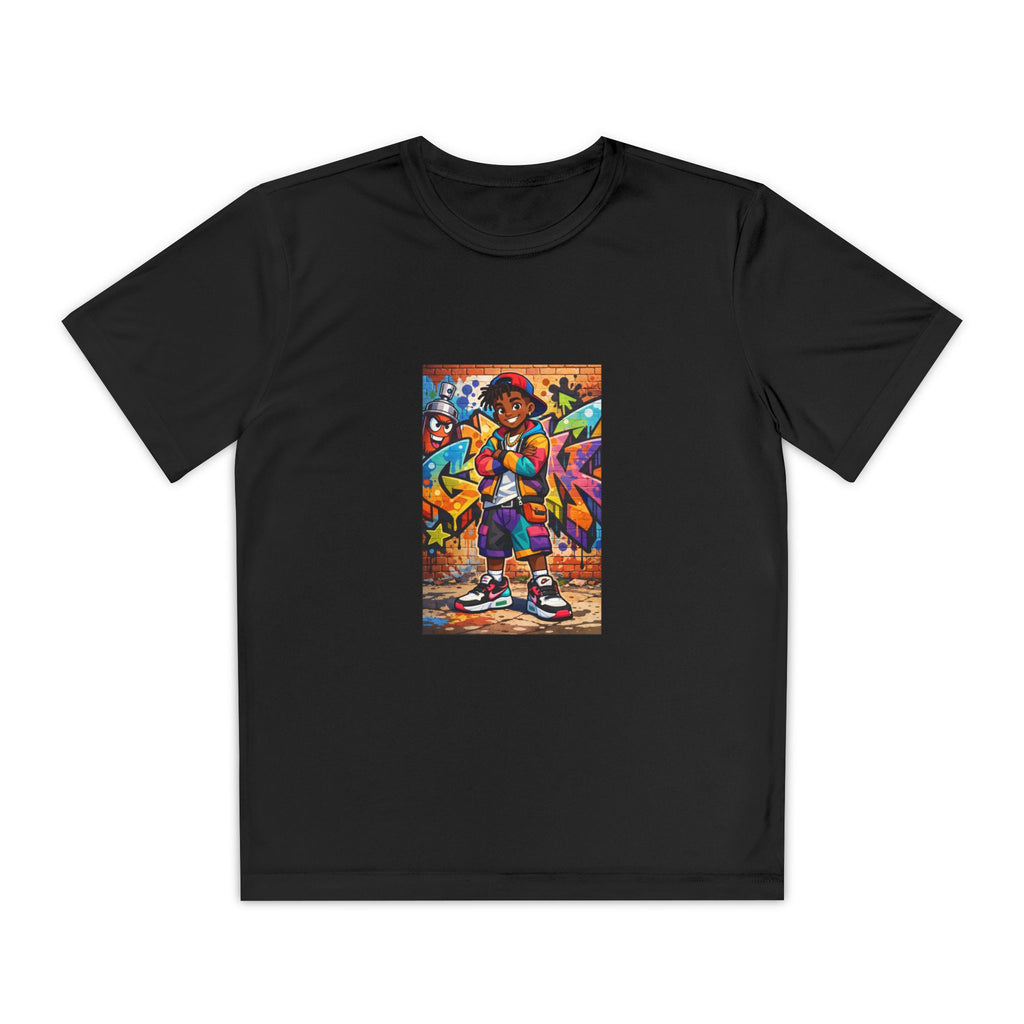 Colorful Hip Hop Kid Illustration Tee | Youth Competitor Shirt