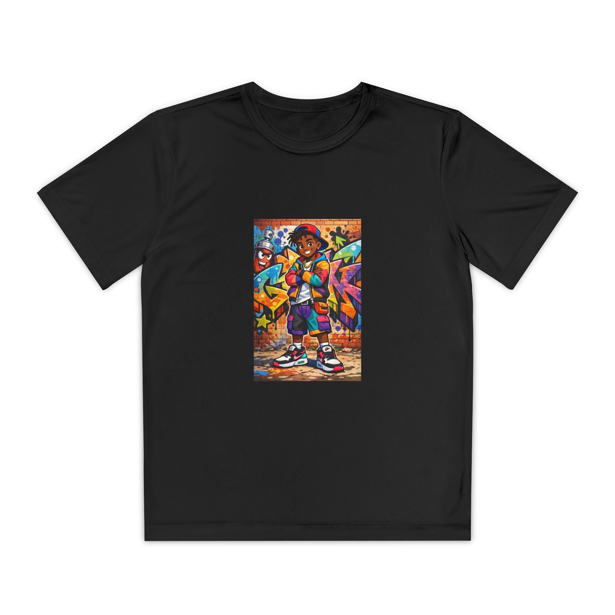 Colorful Hip Hop Kid Illustration Tee | Youth Competitor Shirt