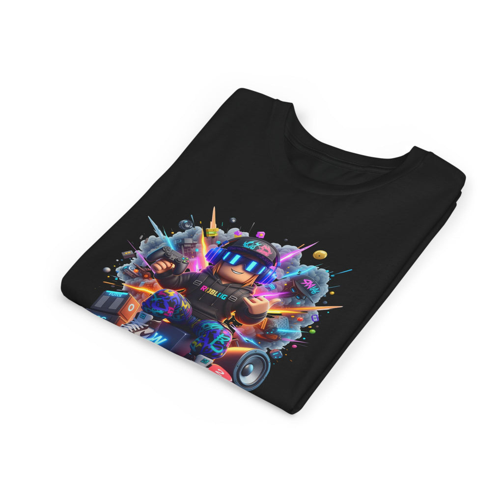Neon Gamer Character Youth Short Sleeve Tee | Retro Arcade Controller
