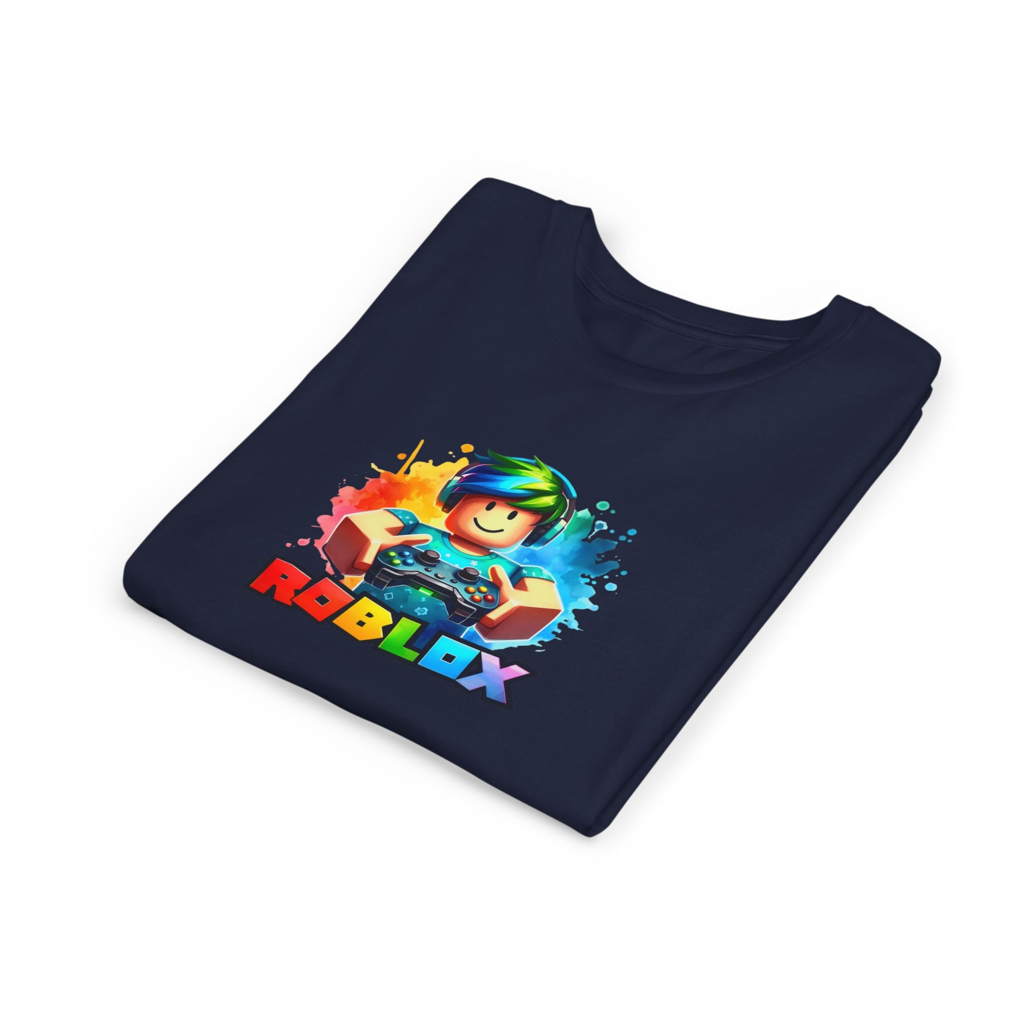Rainbow Roblox Character Youth Tee | Gaming Logo Kids Shirt