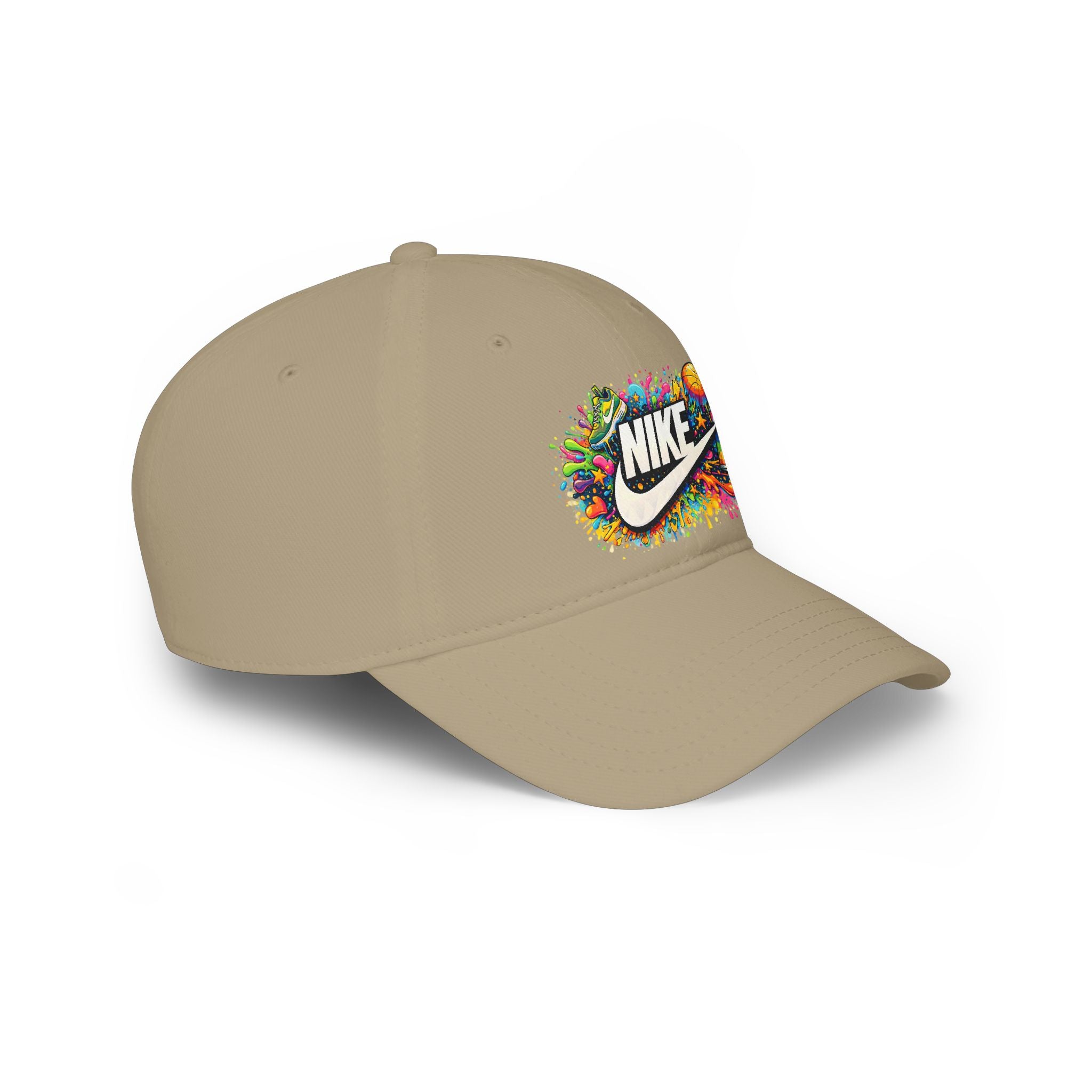 Paint Splatter Low Profile Baseball Cap — Colorful Nike Logo Splash
