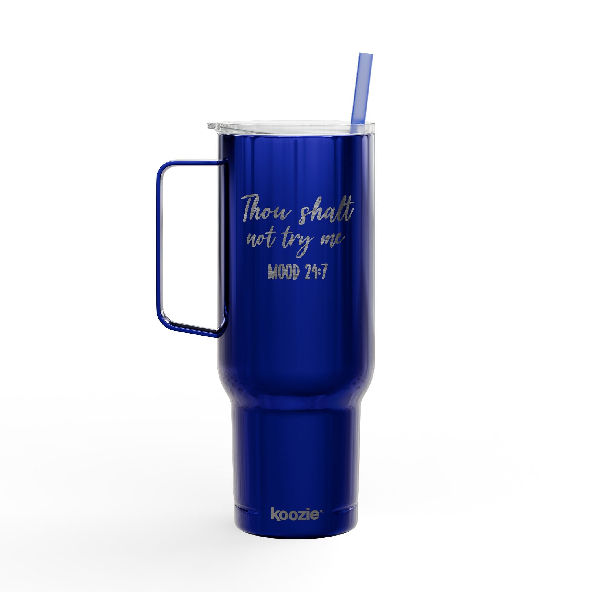 Thou Shalt Not Try Me Tumbler | 40oz Engraved Insulated Tumbler with Lid