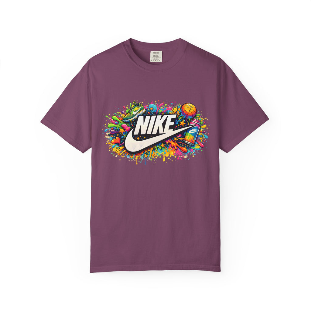 Basketball Swoosh Paint Splash T-Shirt — Colorful Sports Logo Graphic