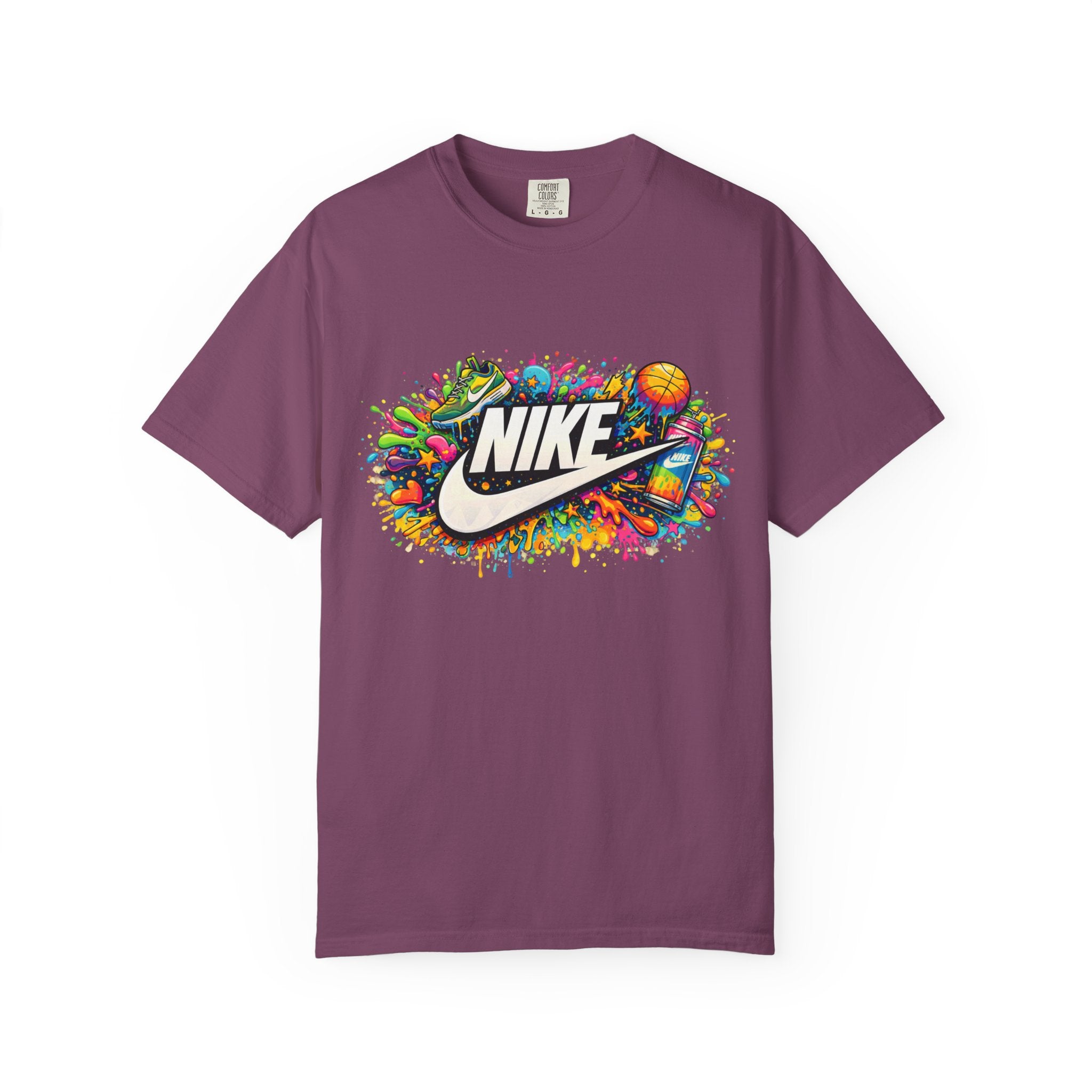 Basketball Swoosh Paint Splash T-Shirt — Colorful Sports Logo Graphic