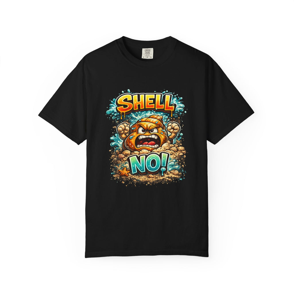 Angry Turtle Shell Cartoon T-shirt | Bold Typography, Creature Illustration