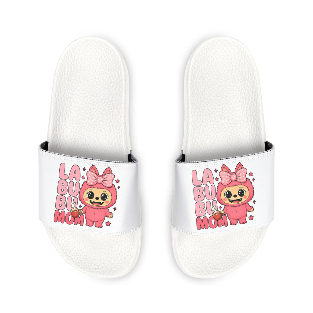 Kawaii Pink Bunny Illustration Youth Sandals | Cute Cartoon Slide Sandals