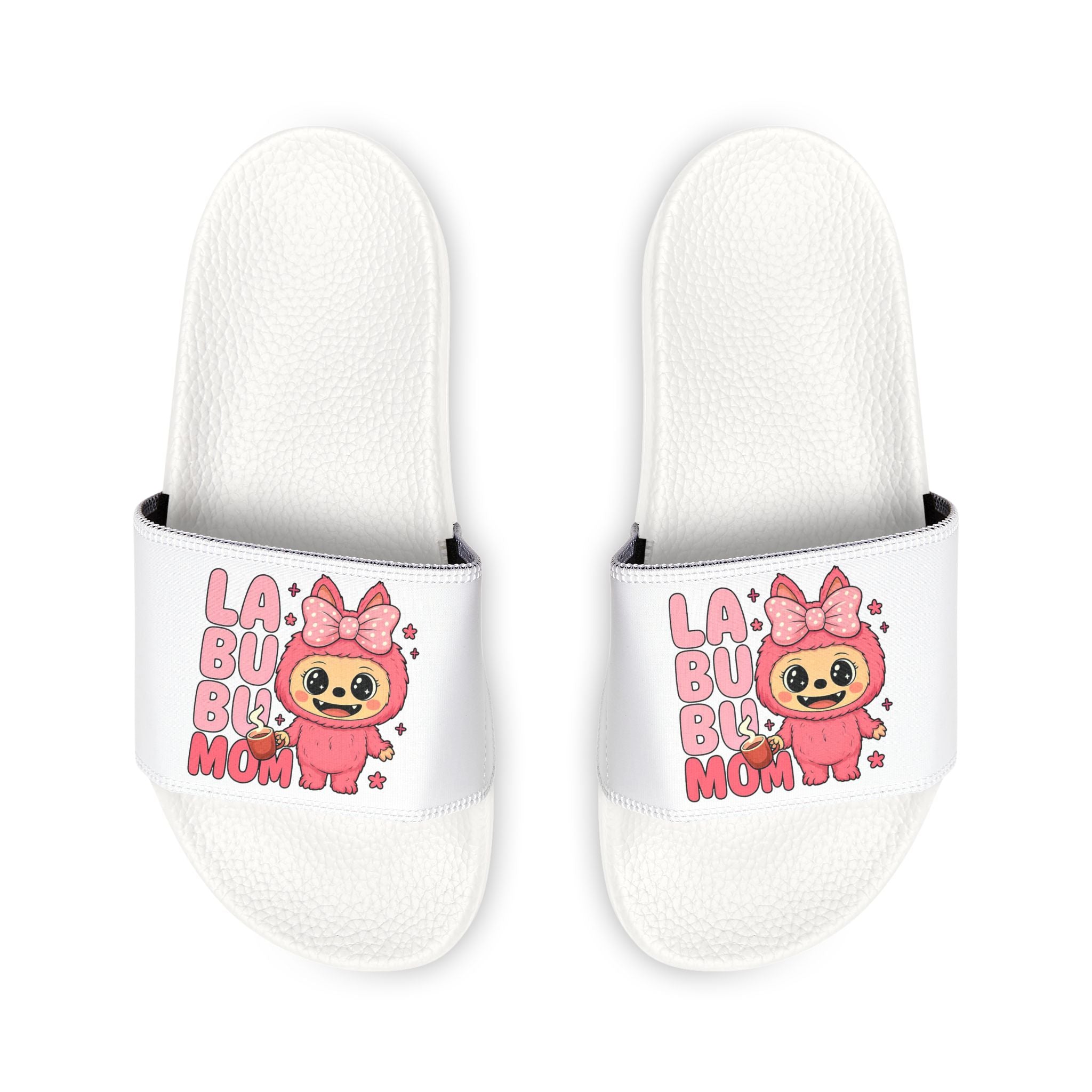 Kawaii Pink Bunny Illustration Youth Sandals | Cute Cartoon Slide Sandals