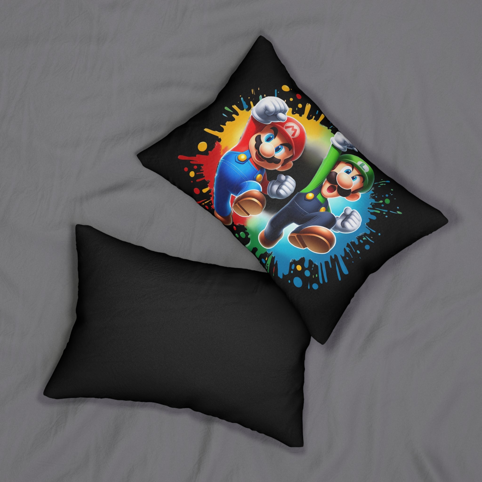Mario and Luigi Jumping Lumbar Pillow | Video Game Characters