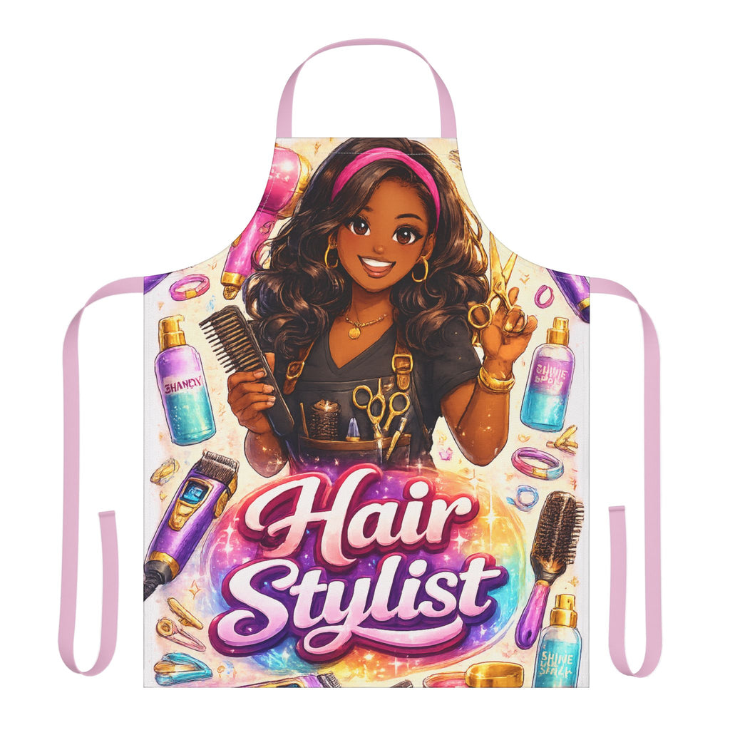 Colorful Beauty Tools Illustration Apron | Hair Stylist Tools