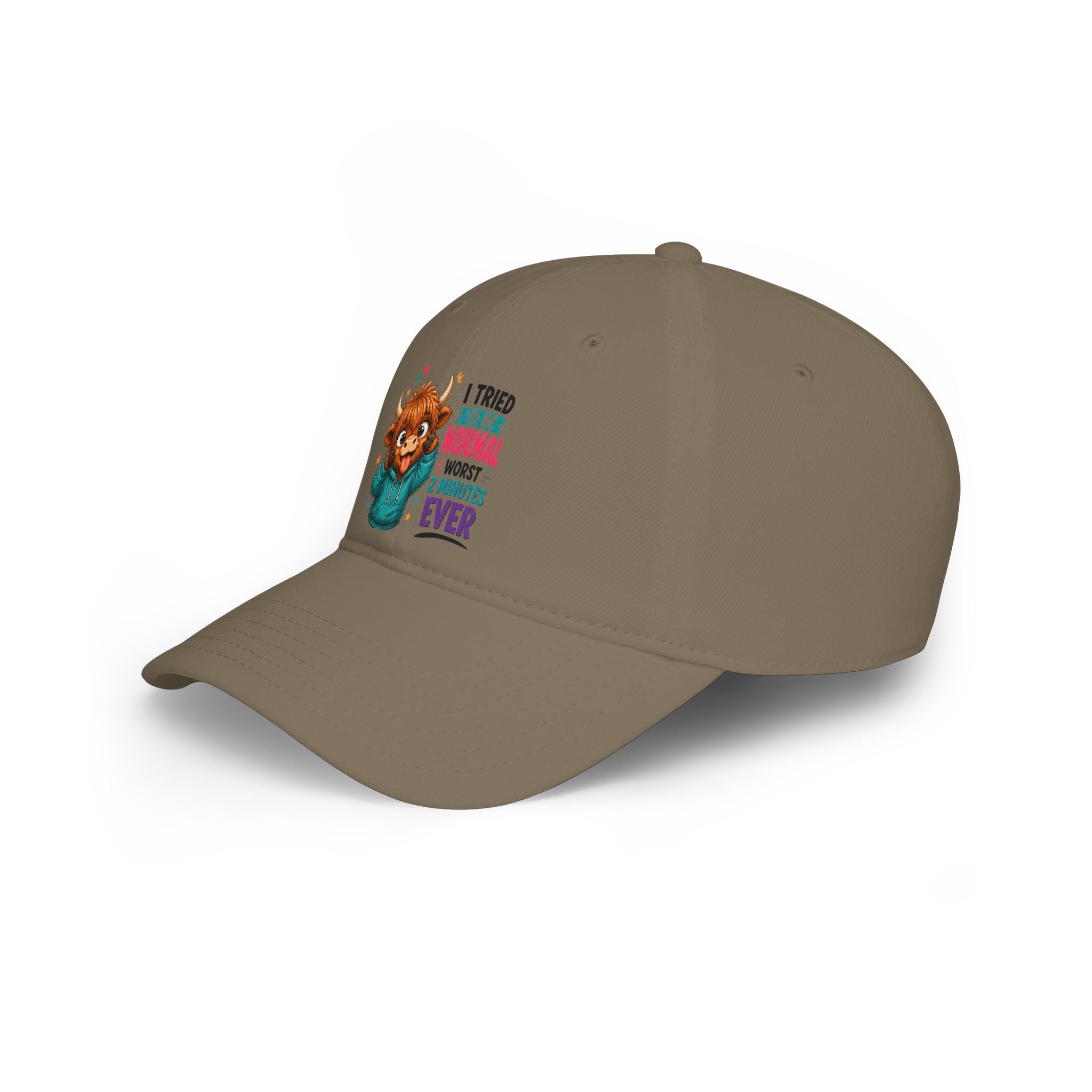 Cute Highland Cow Baseball Cap - "I Tried to Be Normal" Funny Farm Hat