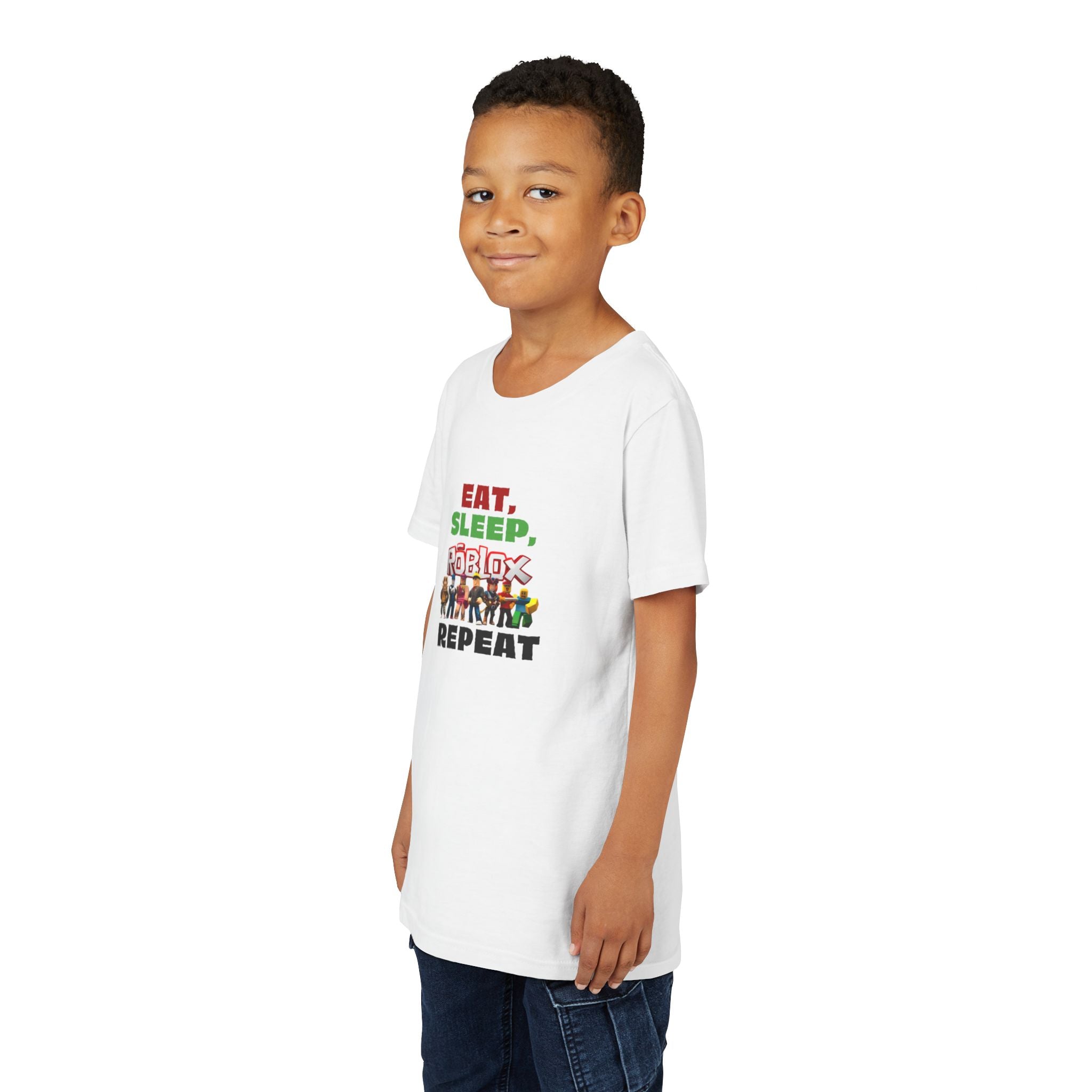 Eat Sleep Roblox Repeat Youth Tee | Kids Gaming Shirt