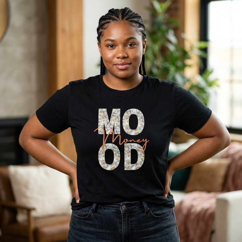 MOOD Money Floral Leopard Graphic Women's Tee