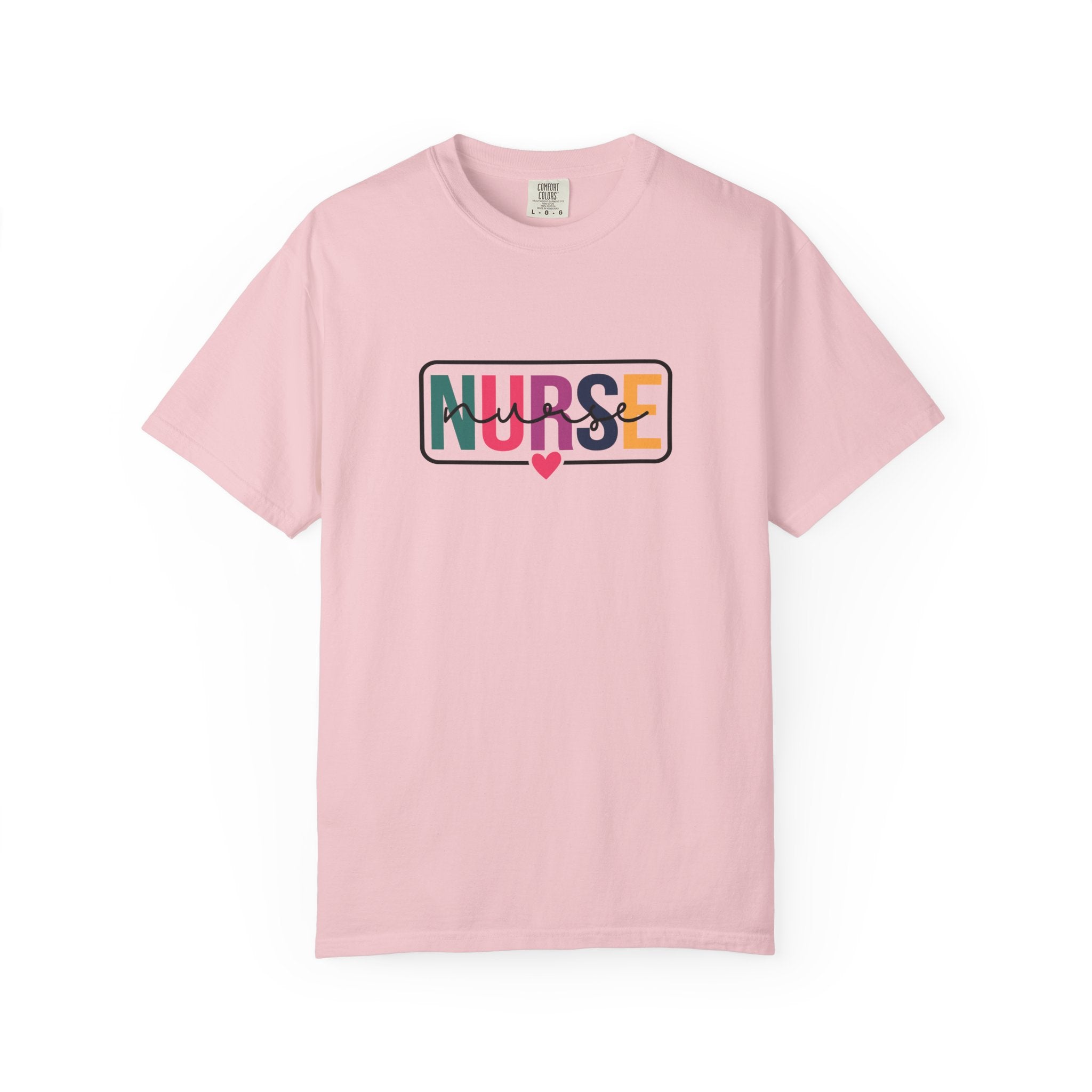 Nurse Graphic T-Shirt — "NURSE" Front + Care • Inspire • Heal Back