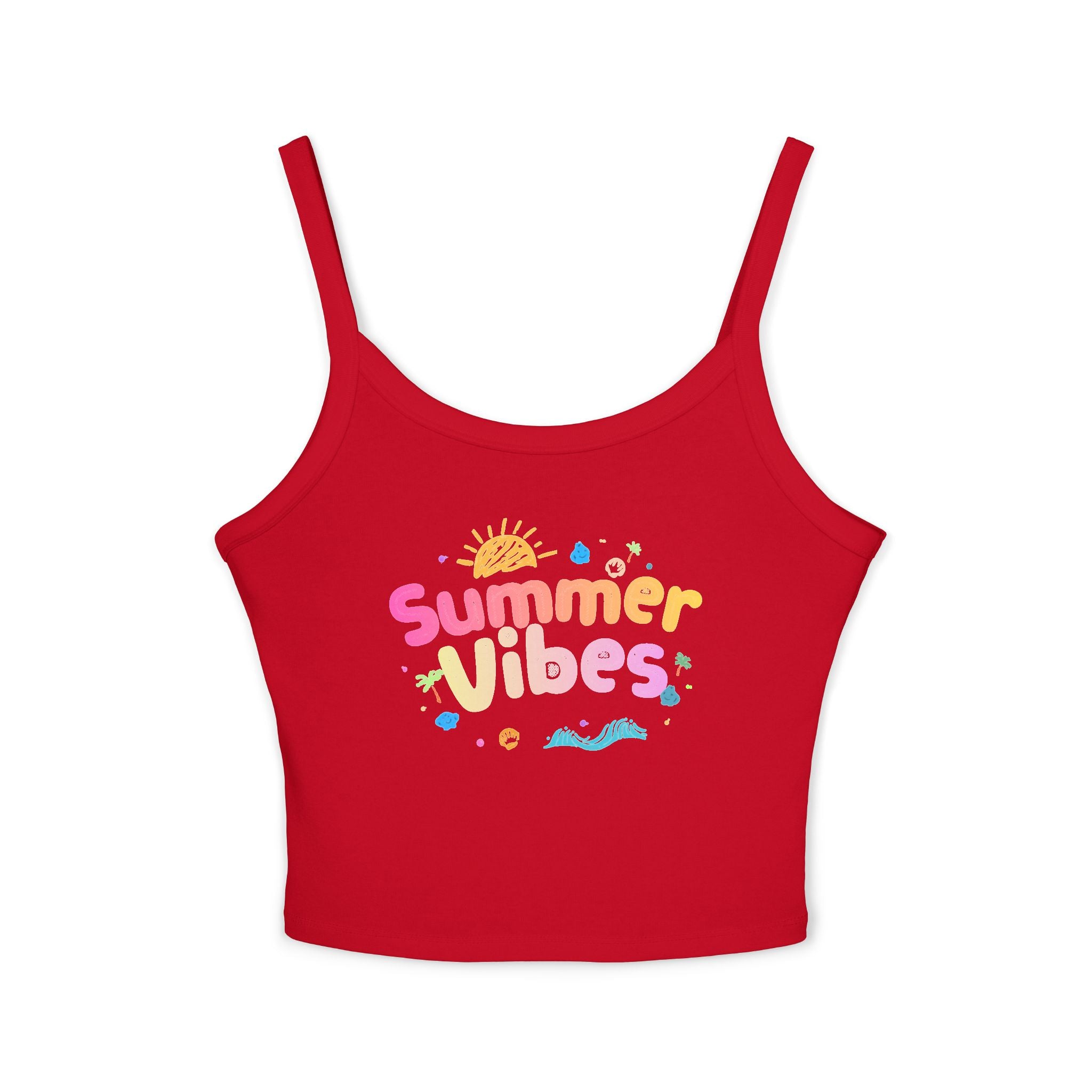 Summer Vibes graphic tank top | Spaghetti strap crop