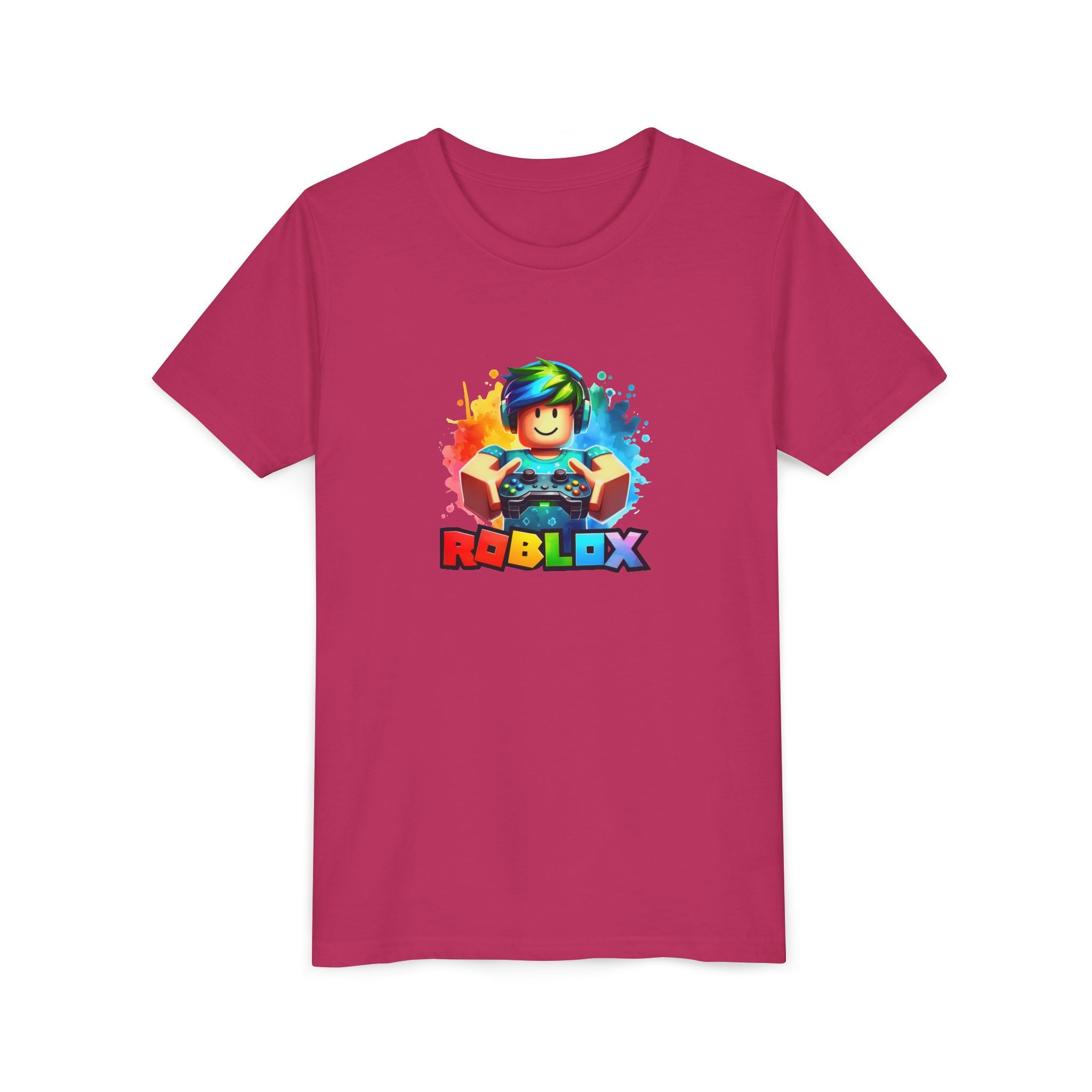 Rainbow Roblox Character Youth Tee | Gaming Logo Kids Shirt