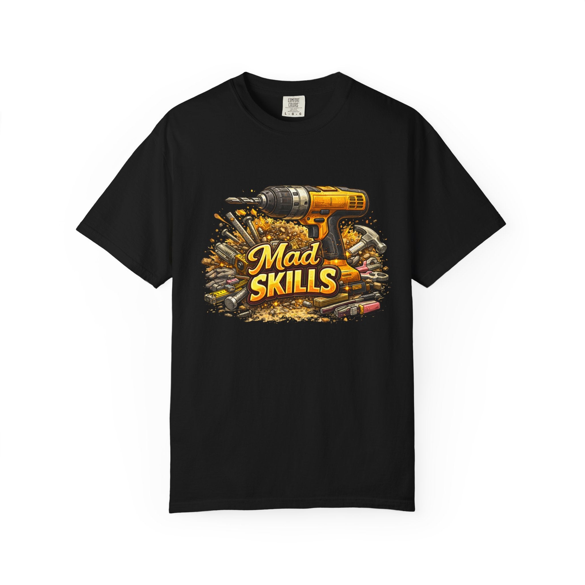 Mad Skills Drill and Tools Carpenter T-Shirt | DIY Construction
