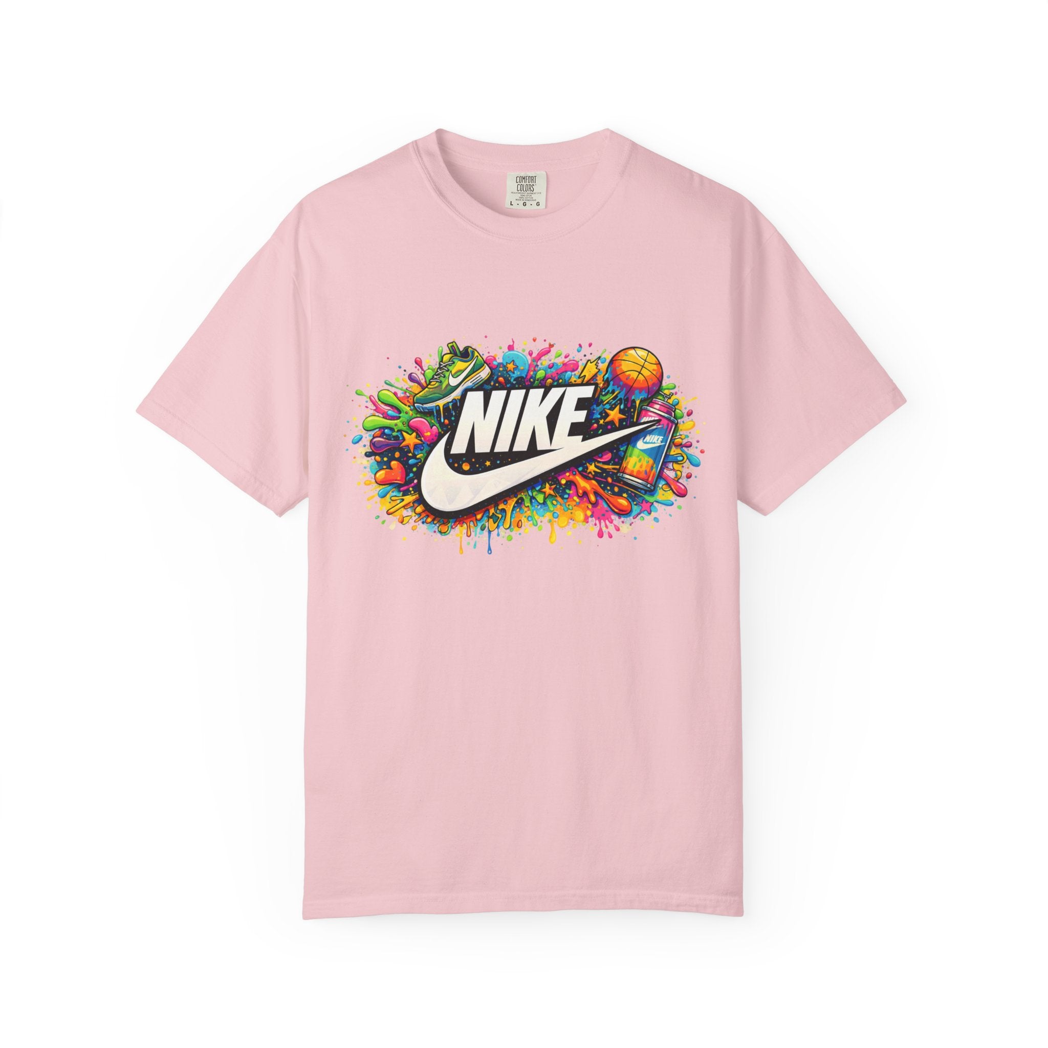 Basketball Swoosh Paint Splash T-Shirt — Colorful Sports Logo Graphic