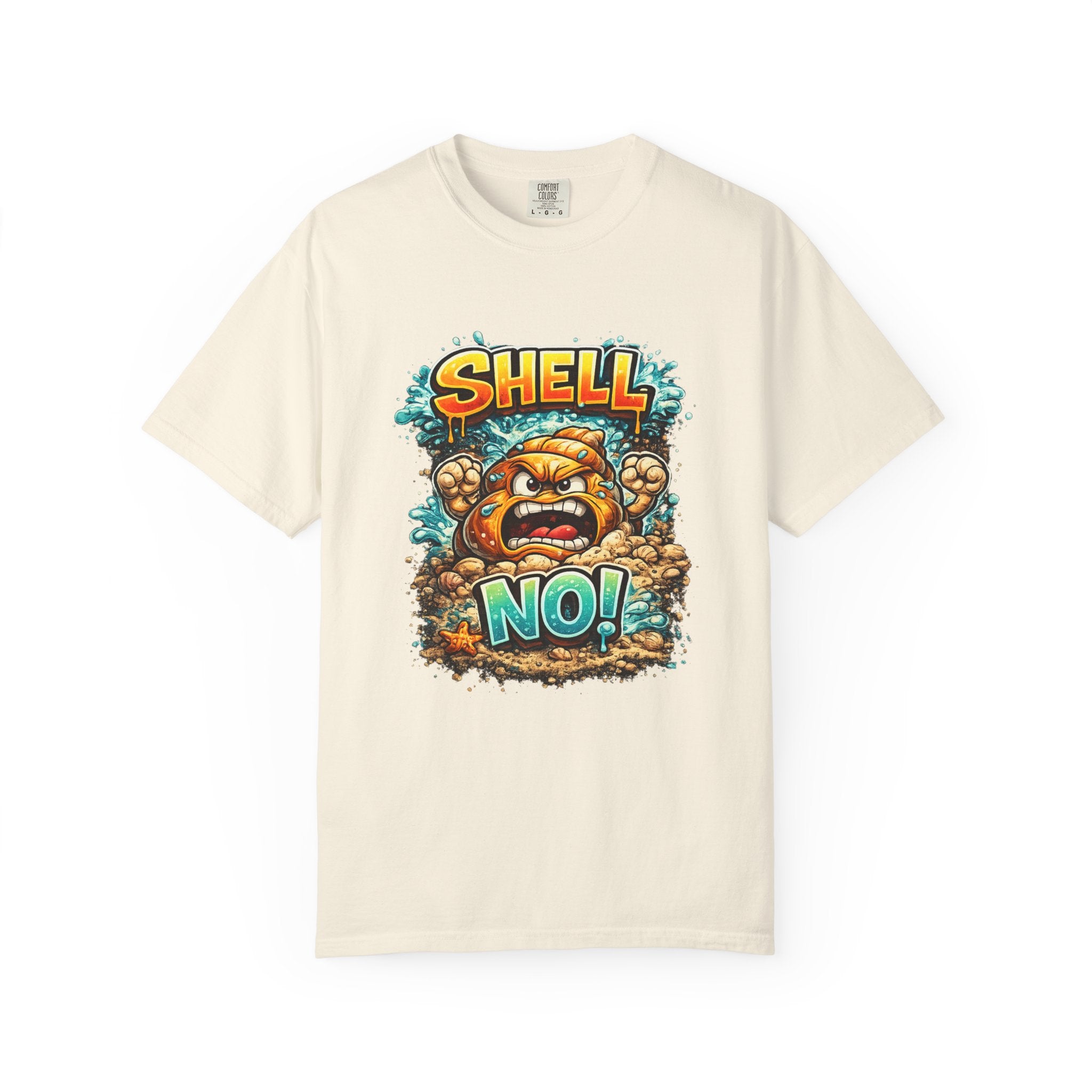 Angry Turtle Shell Cartoon T-shirt | Bold Typography, Creature Illustration