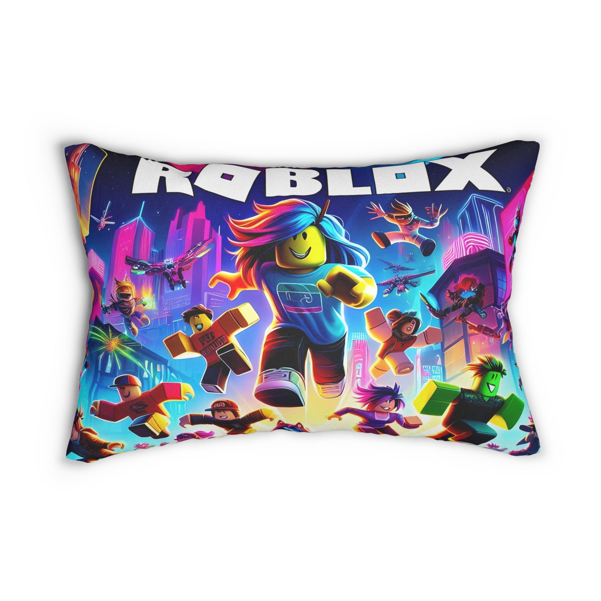 Roblox Themed Pillow Spun Polyester Lumbar Pillow | Gaming Room Decor