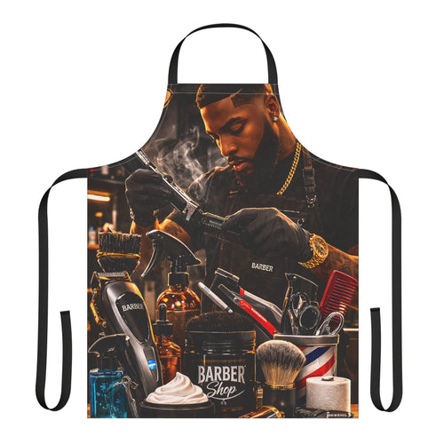 Barber Shop Collage Apron | Barber Tools Shaving Brush Razor