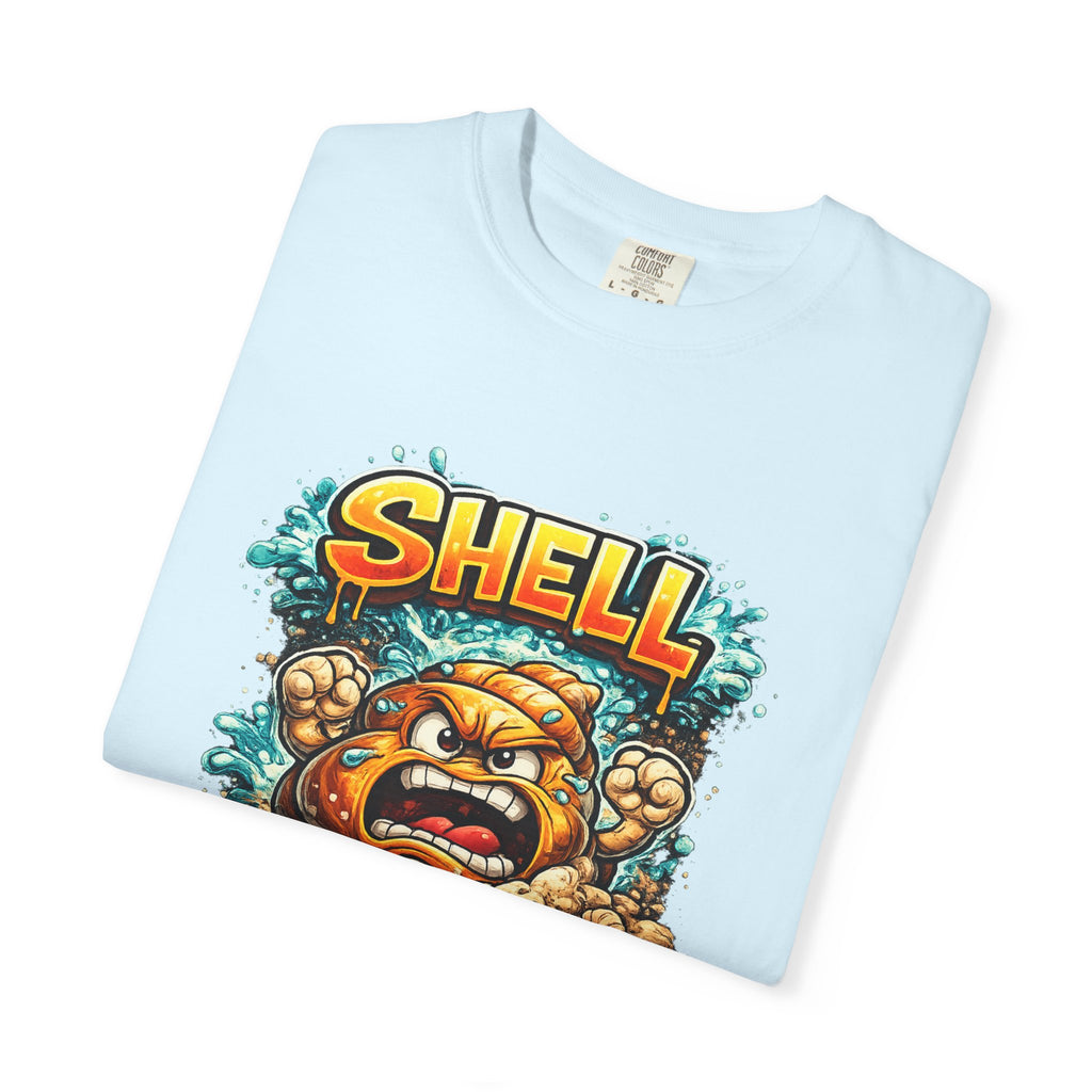 Angry Turtle Shell Cartoon T-shirt | Bold Typography, Creature Illustration