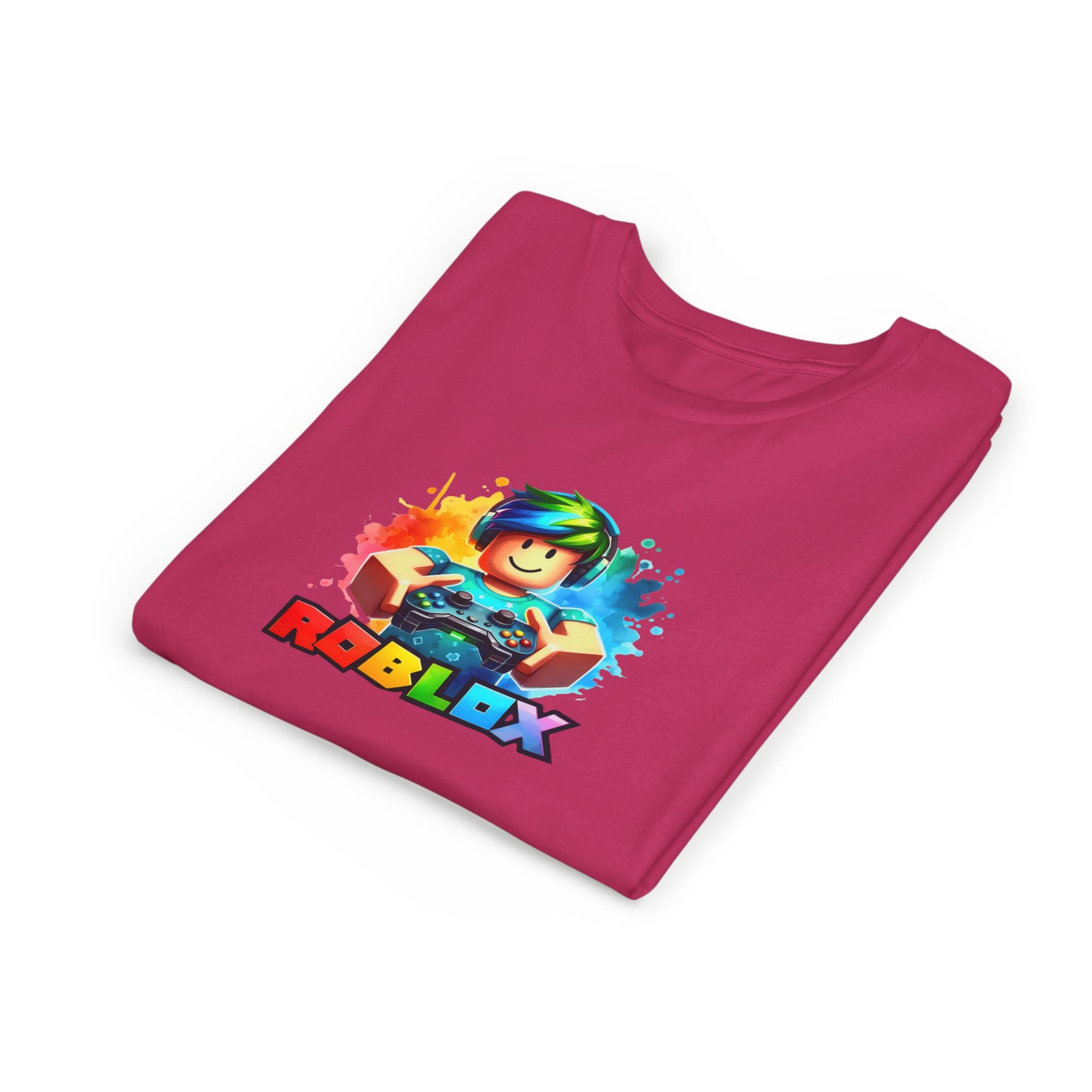 Rainbow Roblox Character Youth Tee | Gaming Logo Kids Shirt
