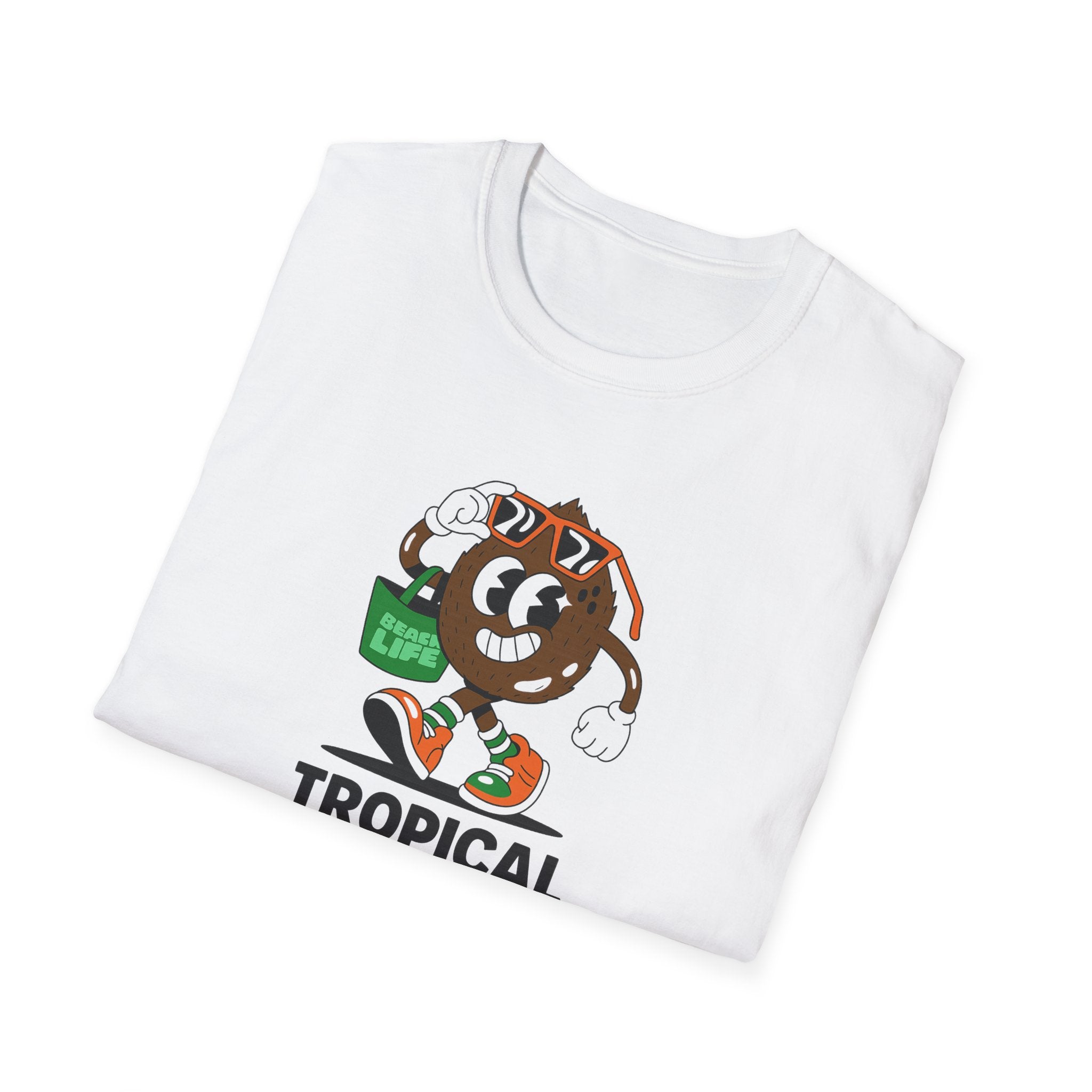T-Shirt — Tropical State of Mind Coconut Cartoon Graphic Tee