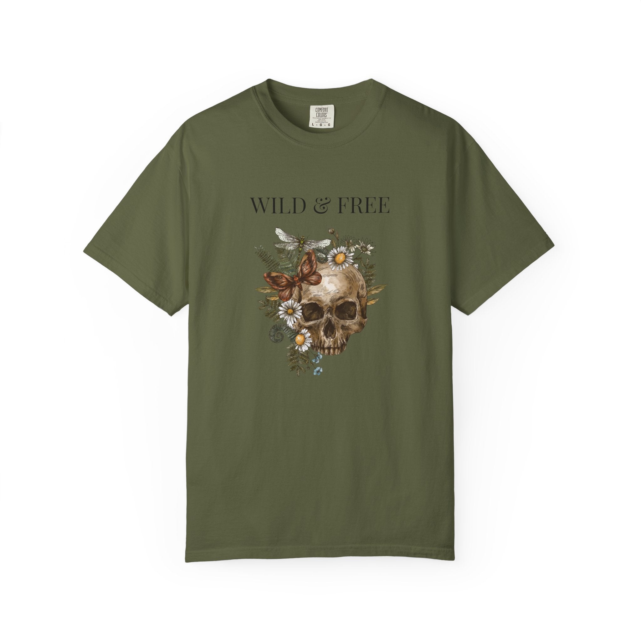 Wild & Free Skull Floral T-shirt | Boho Skull Tee