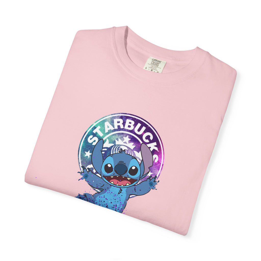 Stitch Coffee Logo Tee — Cute 'Starbucks' Inspired Cartoon T-Shirt