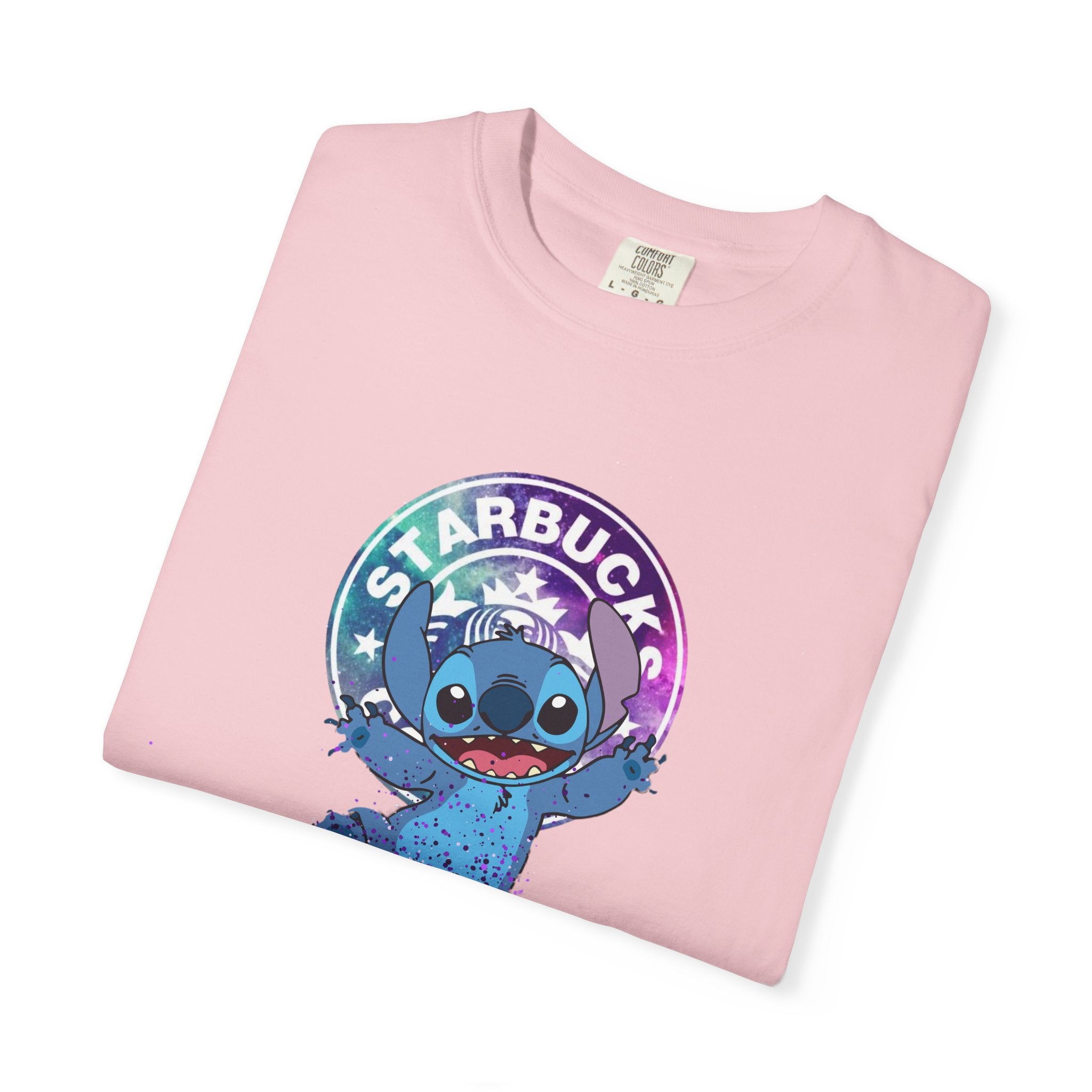 Stitch Coffee Logo Tee — Cute 'Starbucks' Inspired Cartoon T-Shirt