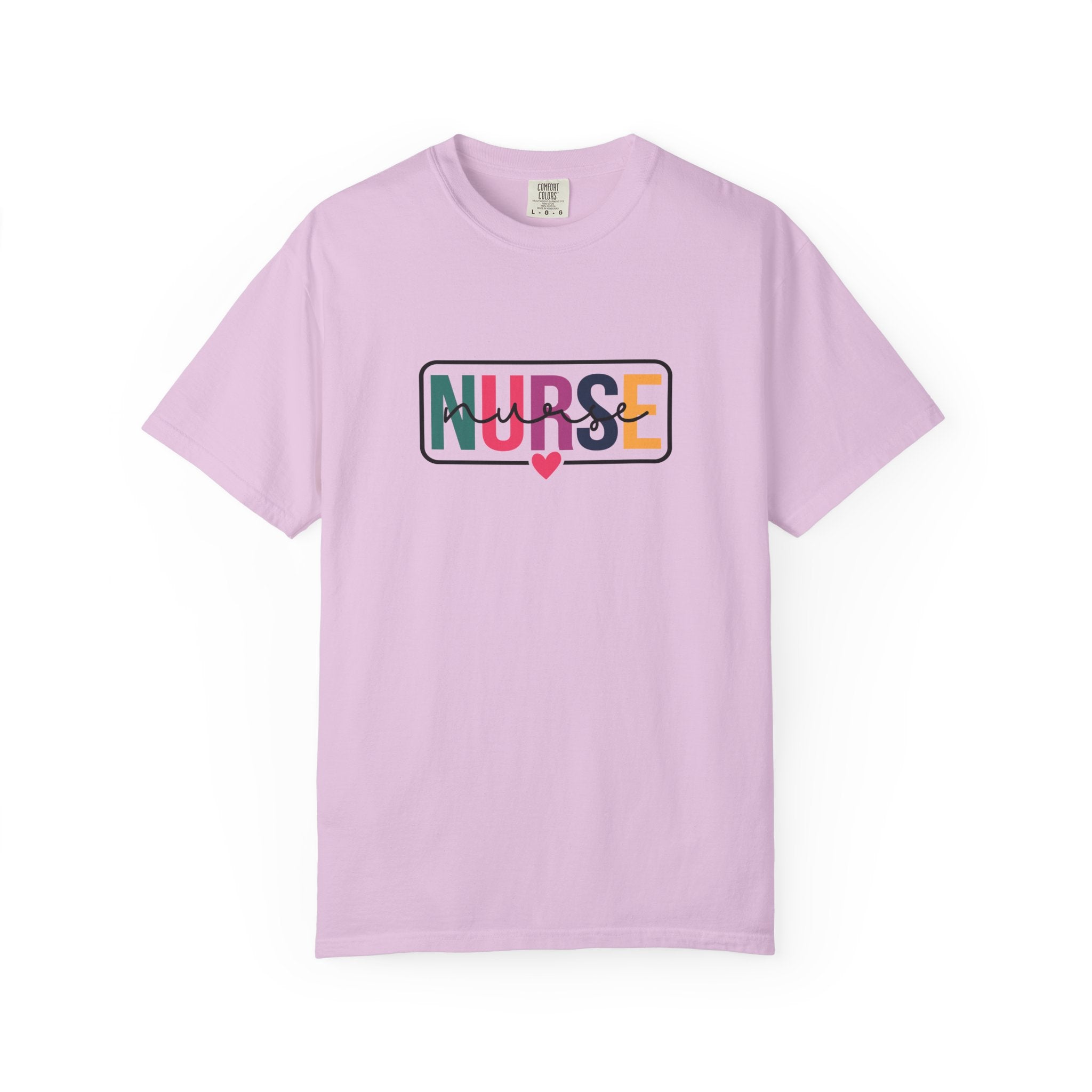 Nurse Graphic T-Shirt — "NURSE" Front + Care • Inspire • Heal Back