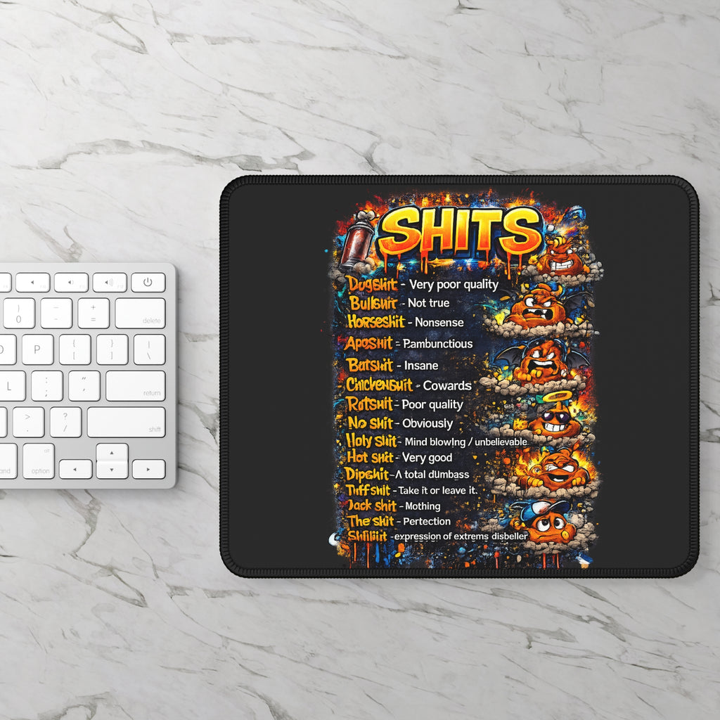 Shits Definition Chart Gaming Mouse Pad | Funny Profanity Typography