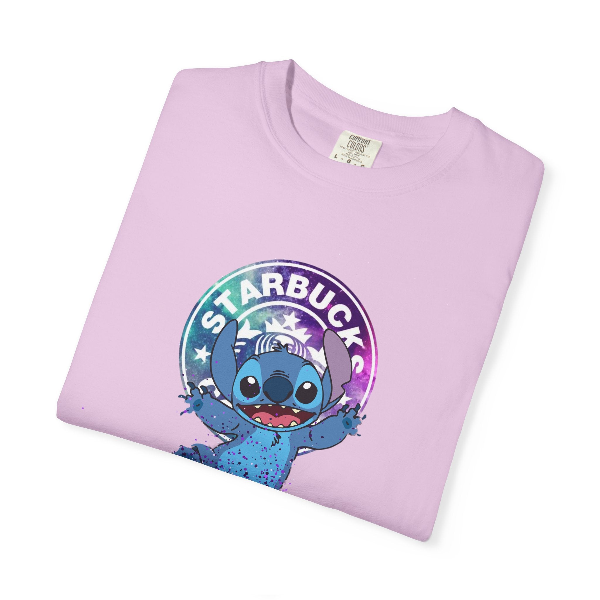 Stitch Coffee Logo Tee — Cute 'Starbucks' Inspired Cartoon T-Shirt
