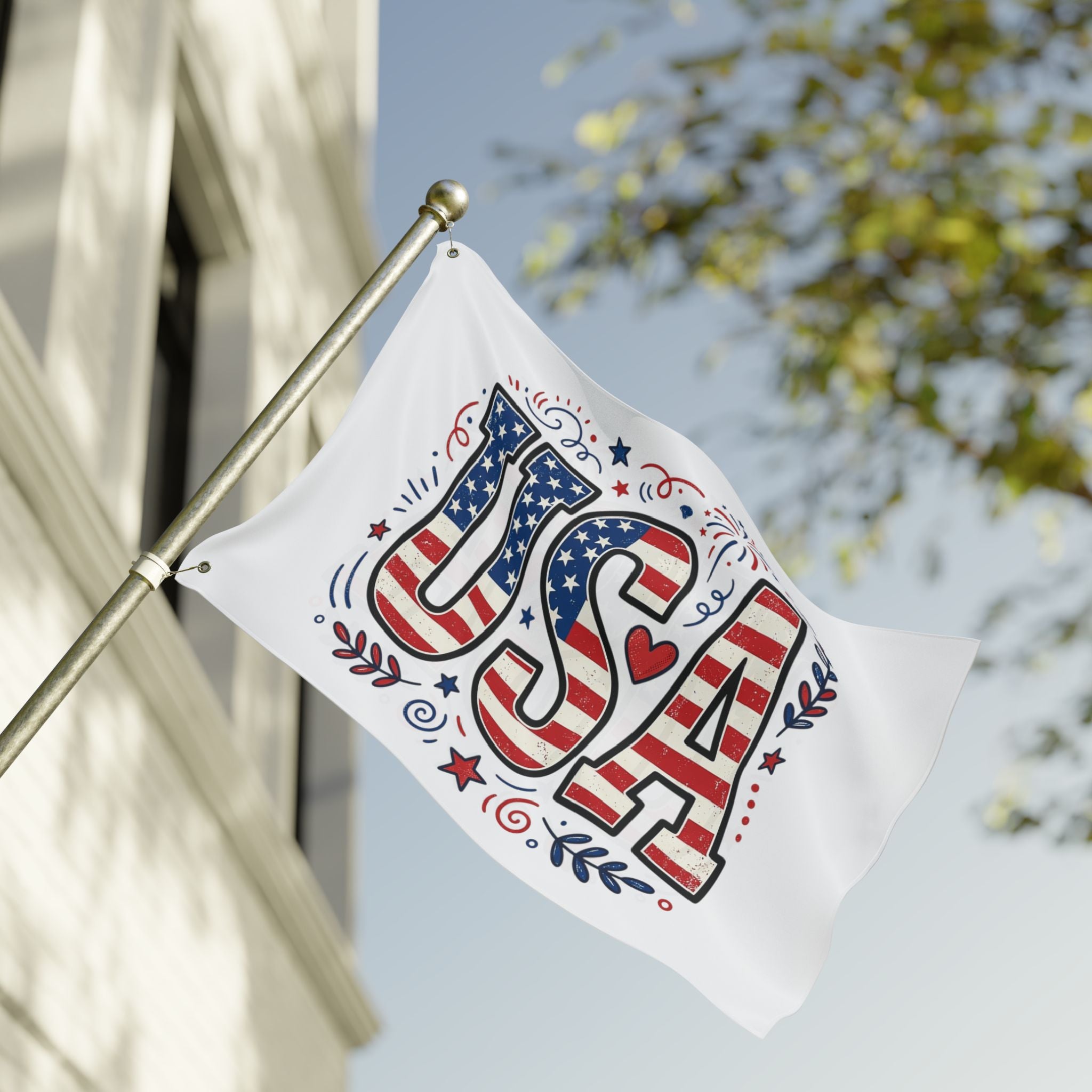Americana Stars Stripes Double Sided Flag | Patriotic Flag, USA Decor