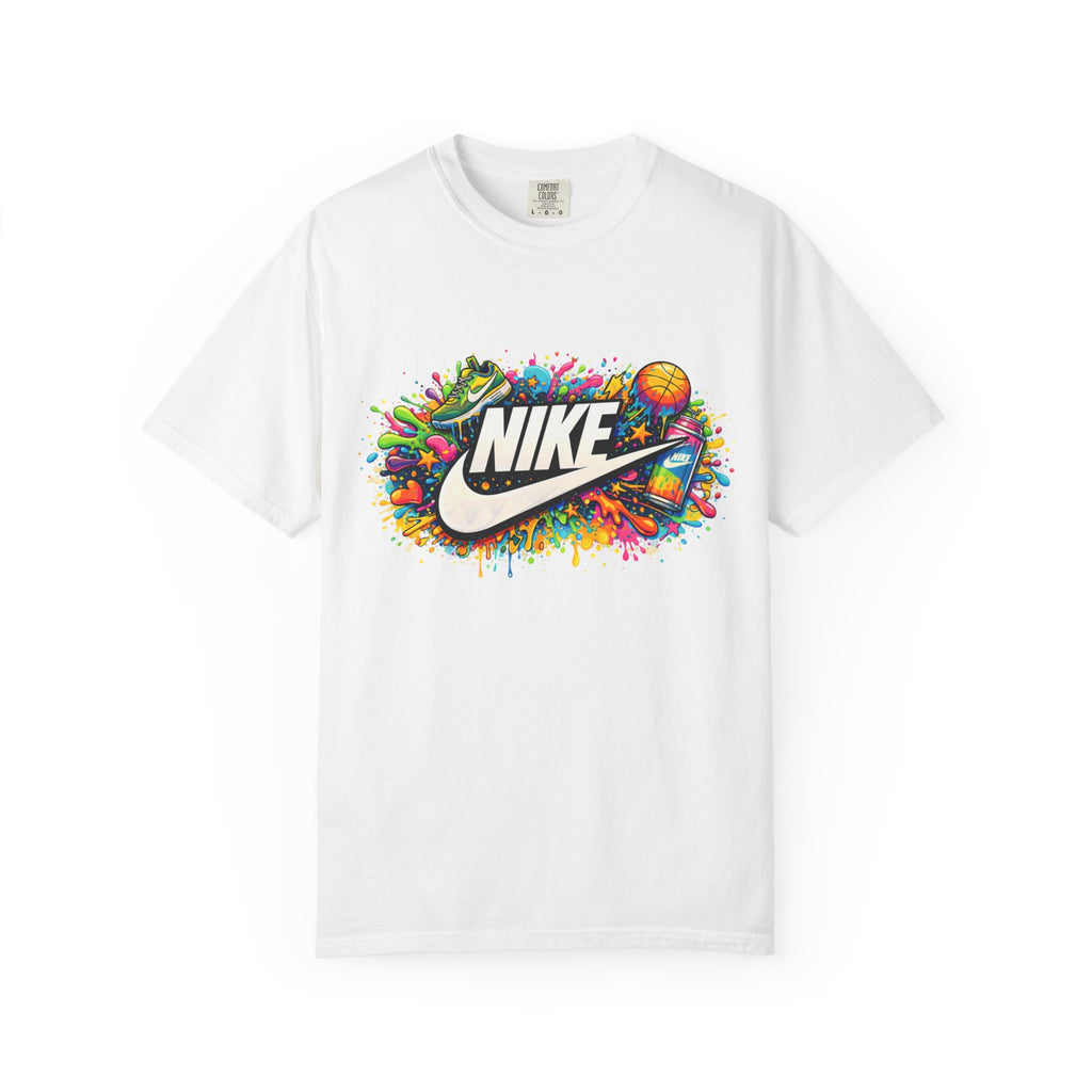 Basketball Swoosh Paint Splash T-Shirt — Colorful Sports Logo Graphic