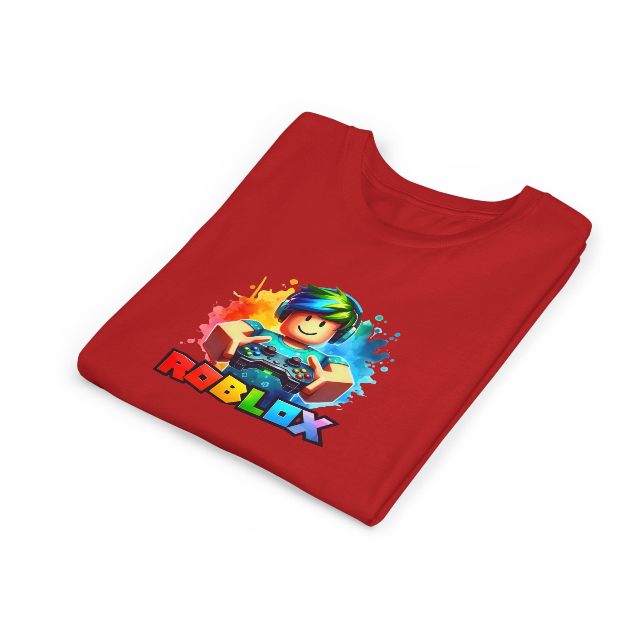 Rainbow Roblox Character Youth Tee | Gaming Logo Kids Shirt