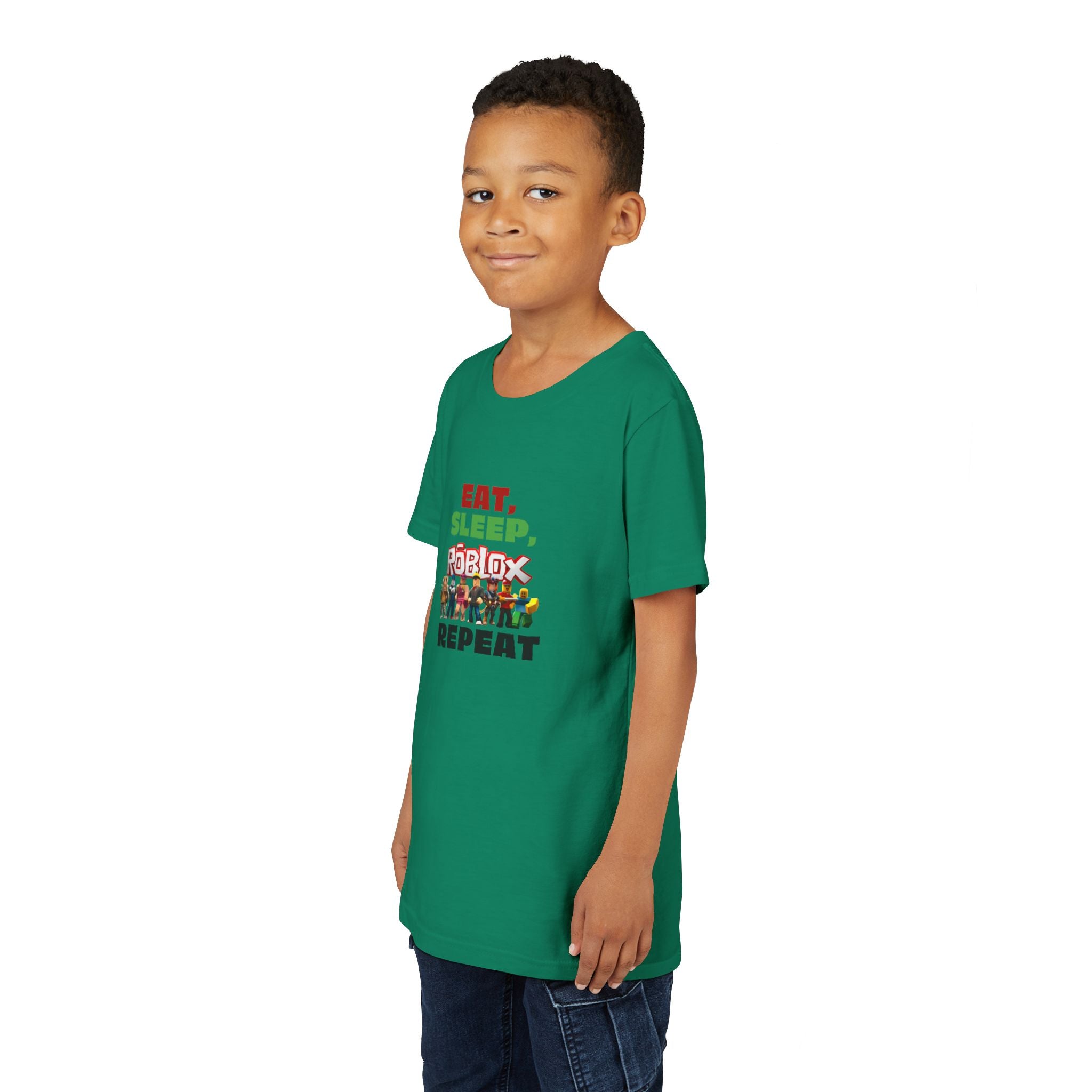 Eat Sleep Roblox Repeat Youth Tee | Kids Gaming Shirt