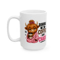 Running on Coffee and Chaos Highland Cow Mug | Cute Cow Coffee Mug