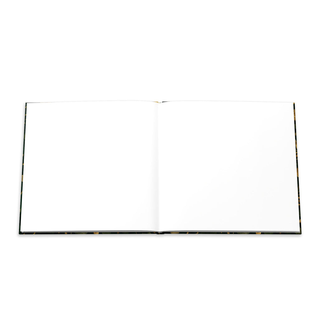 Green and Gold Leaf Pattern Hardcover Photo Book | Botanical Abstract Art