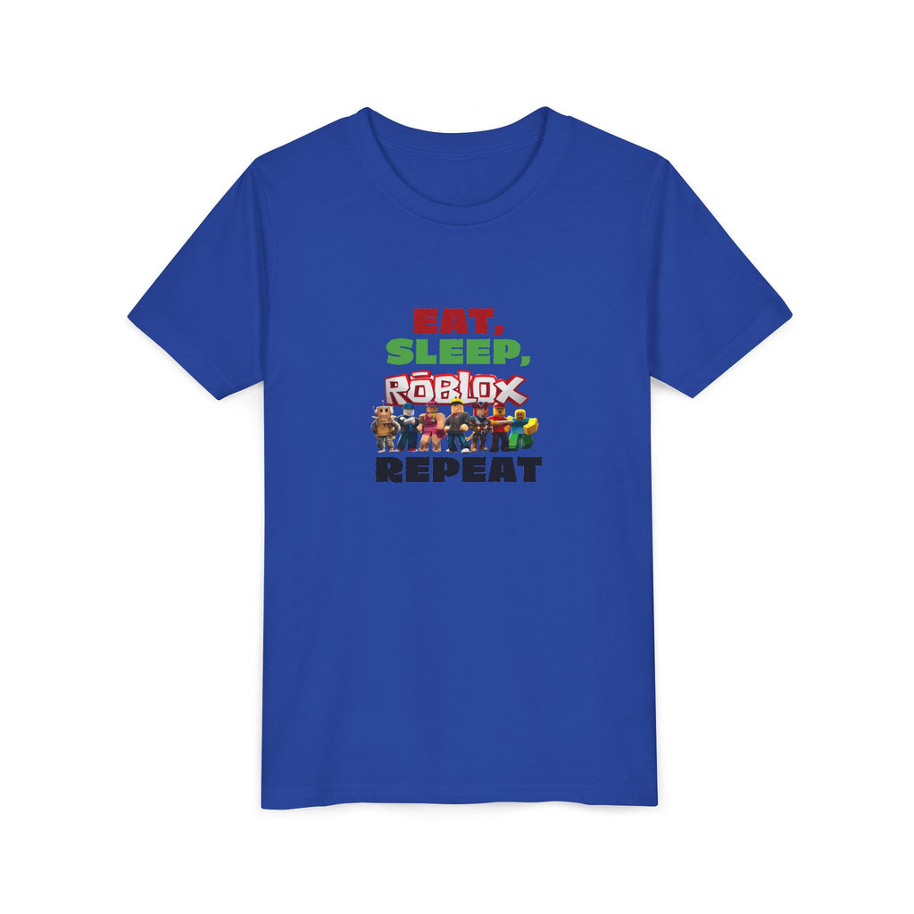Eat Sleep Roblox Repeat Youth Tee | Kids Gaming Shirt