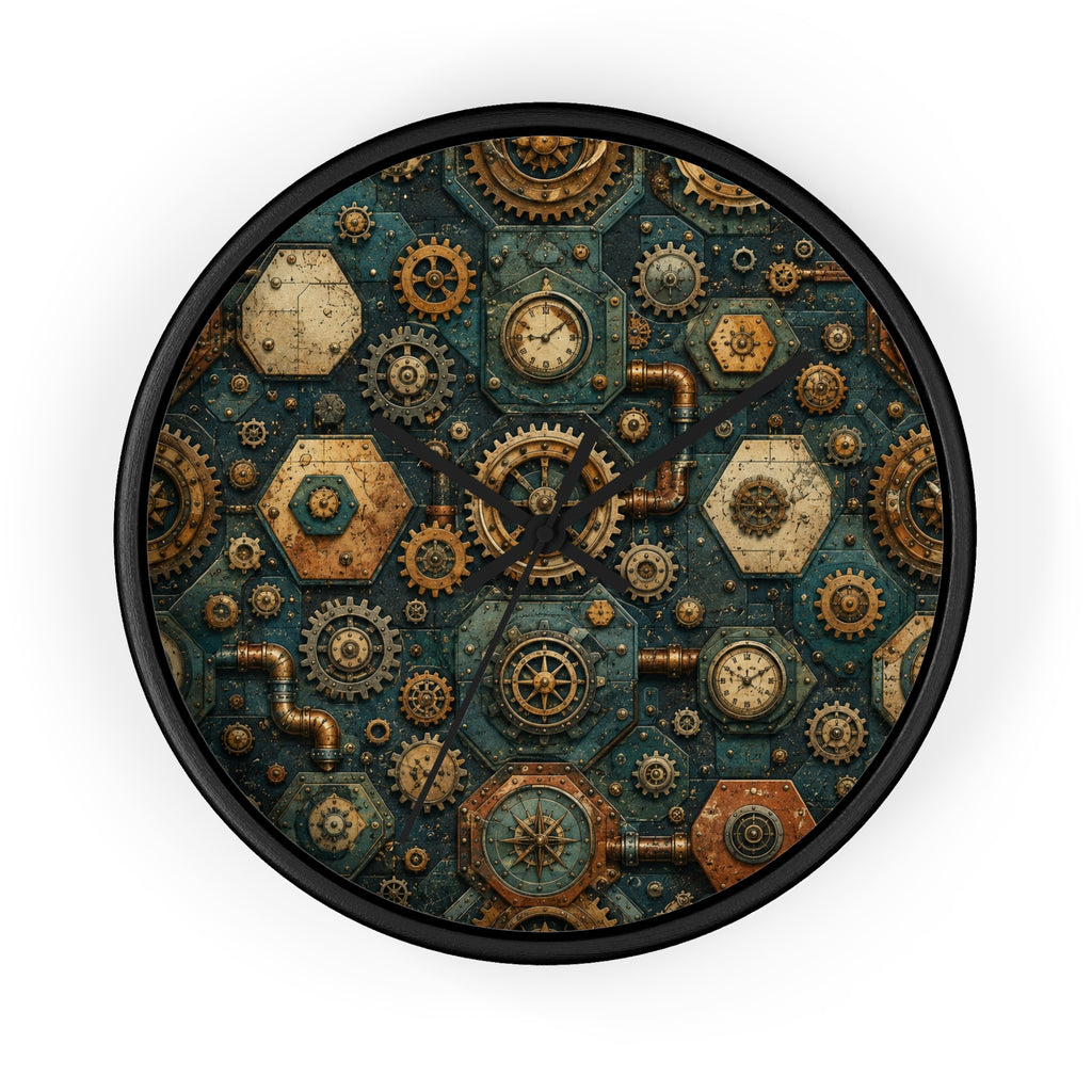 Steampunk Gears Wall Clock | Industrial Mechanical Clockwork Decor