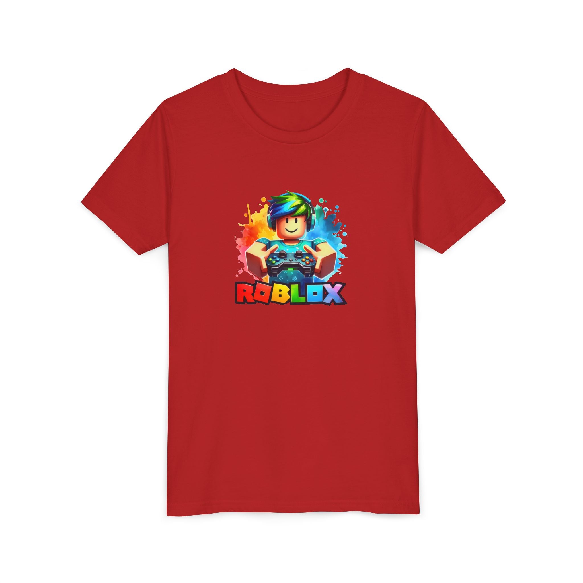 Rainbow Roblox Character Youth Tee | Gaming Logo Kids Shirt