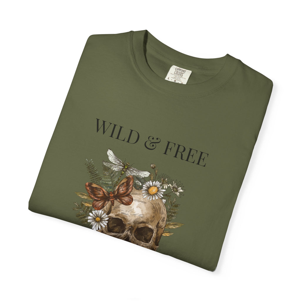 Wild & Free Skull Floral T-shirt | Boho Skull Tee